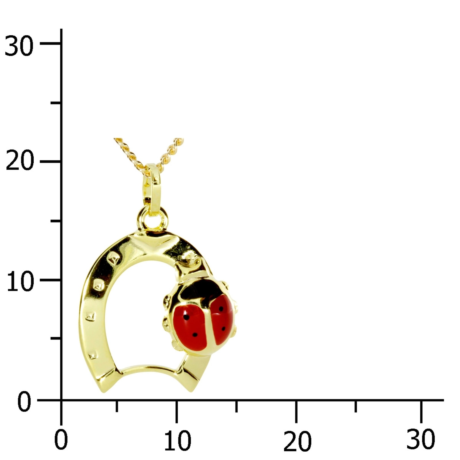 OSTSEE-SCHMUCK Kette und Anhänger Set »- Hufeisen mit Marienkäfer - Gold 333/000 -,«