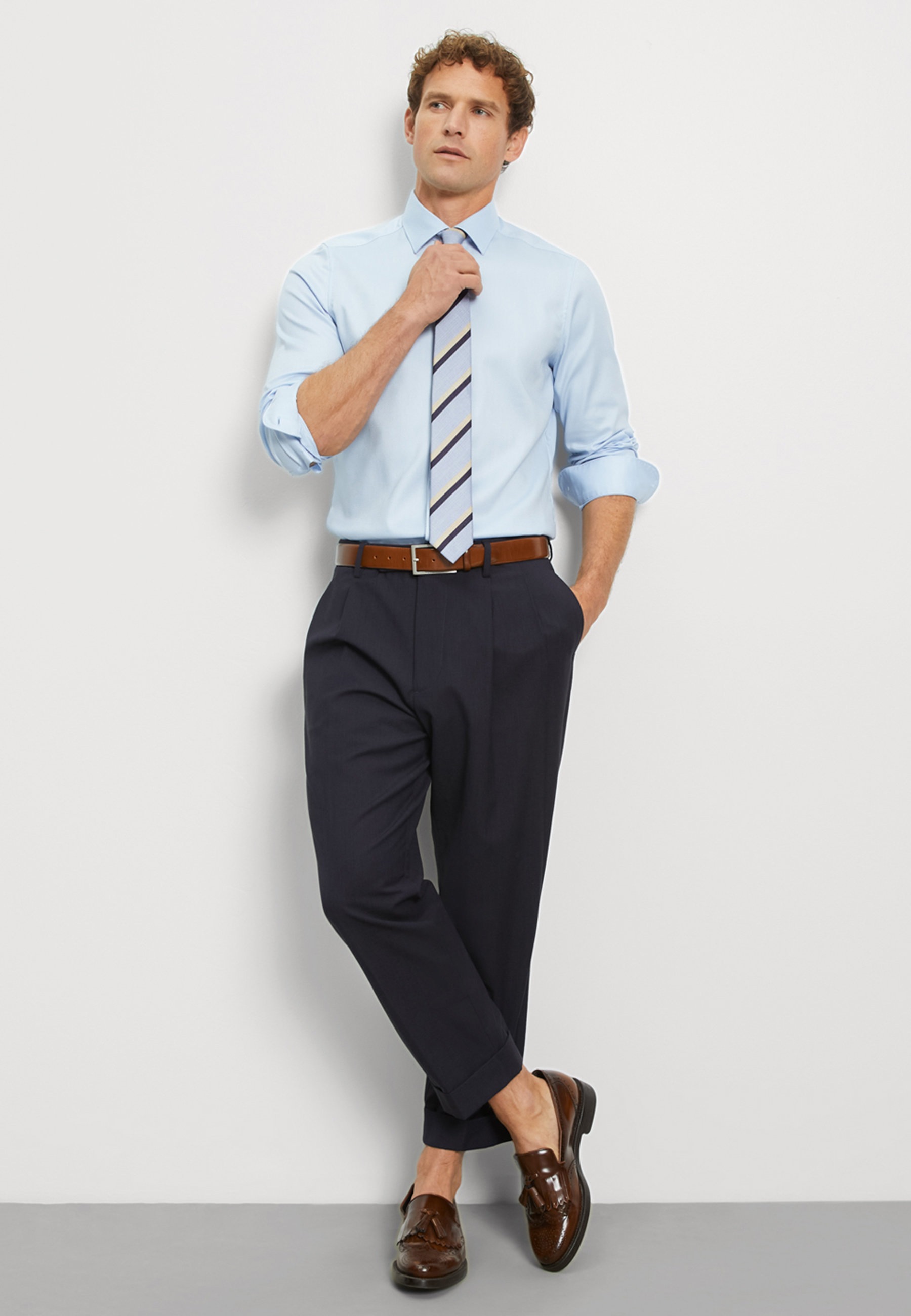 OLYMP Level Five New York Kent Men Shirt Blue 38 8