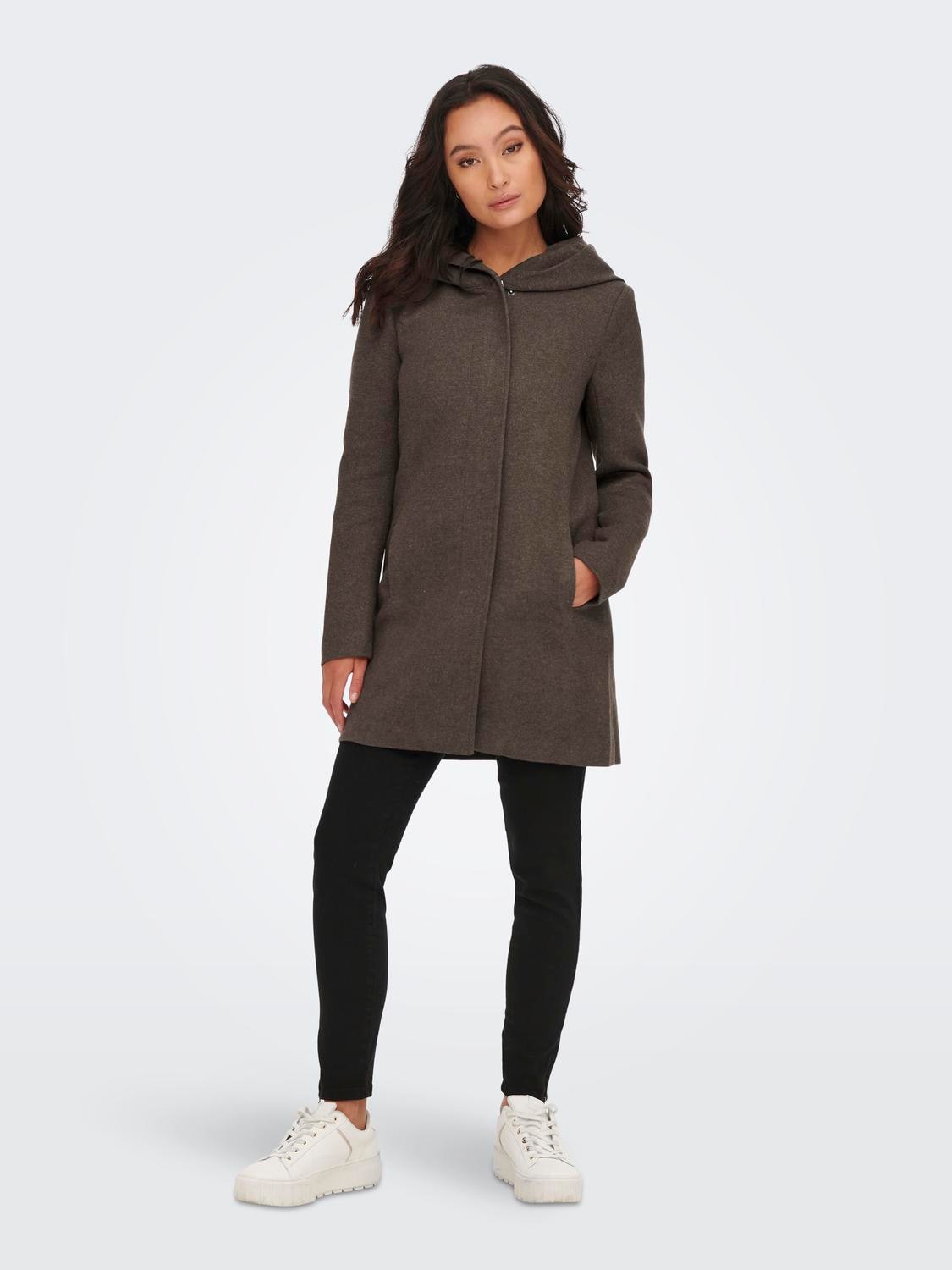ONLY Langjacke »ONLSEDONA LIGHT COAT OTW NOOS«, mit Kapuze, in melierter Optik