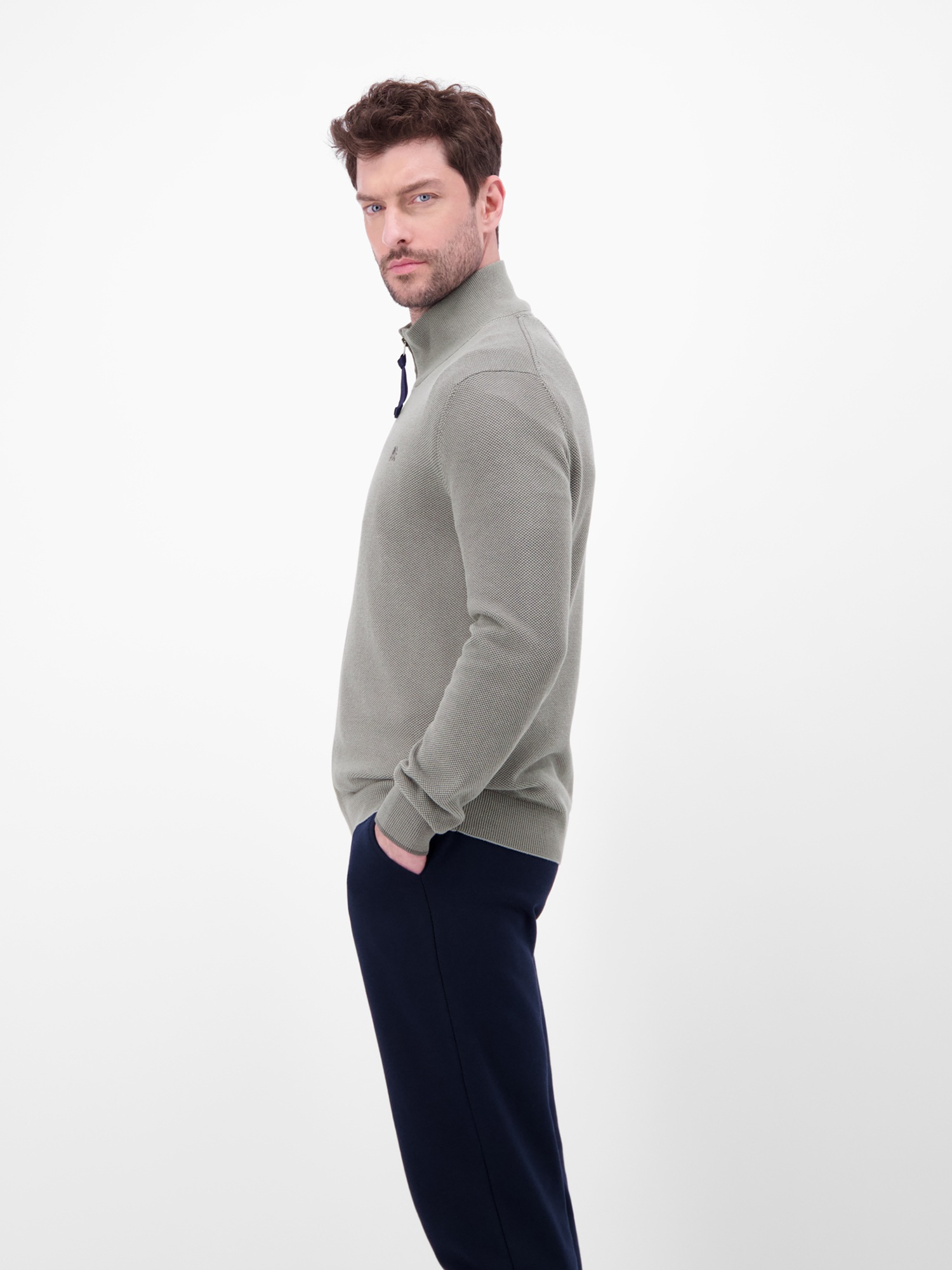 Thumbnail - LERROS Strickjacke "Strickjacke mit Stehkragen in 2-Tone-Optik"