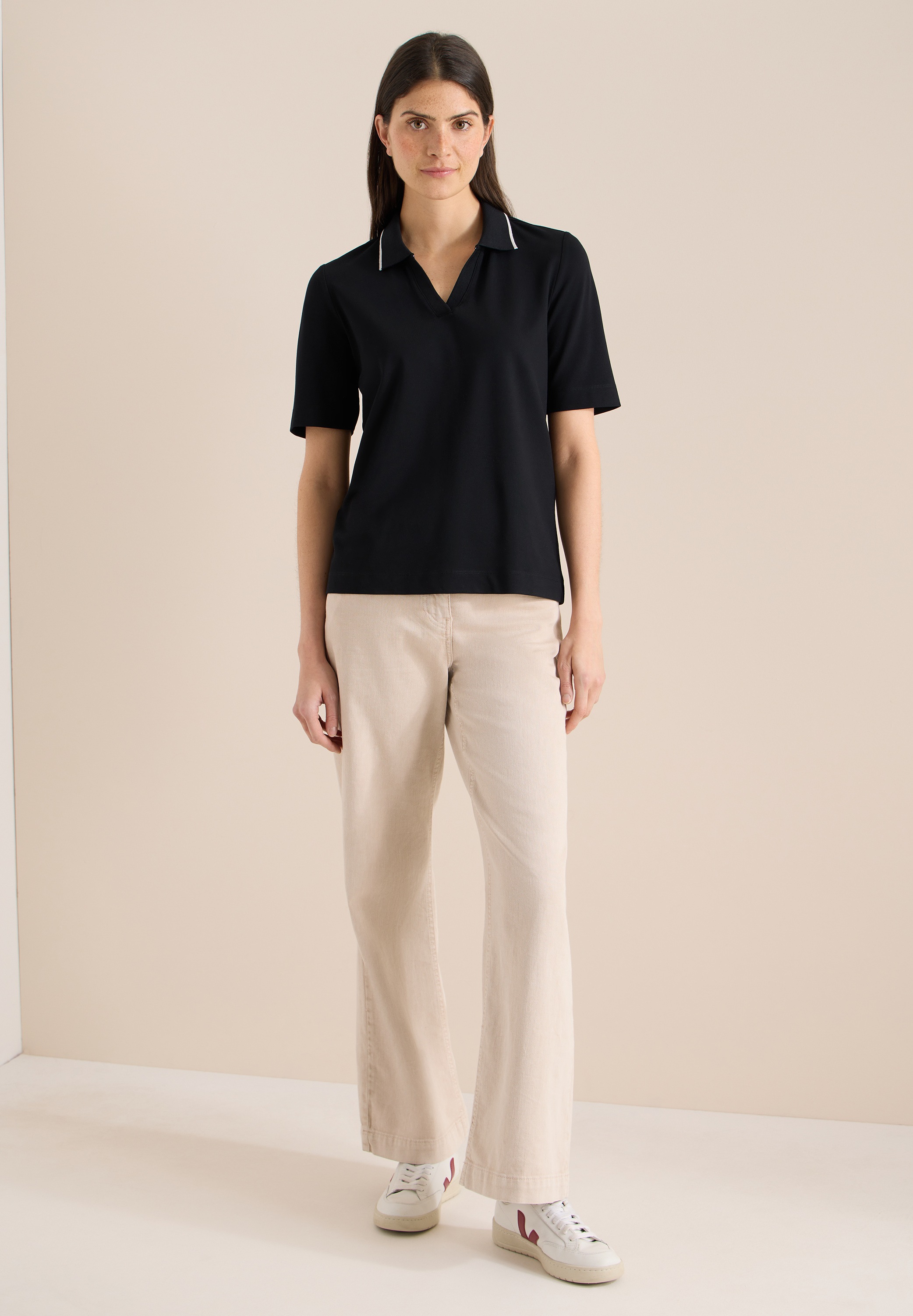 Thumbnail - Cecil Poloshirt in Unifarbe