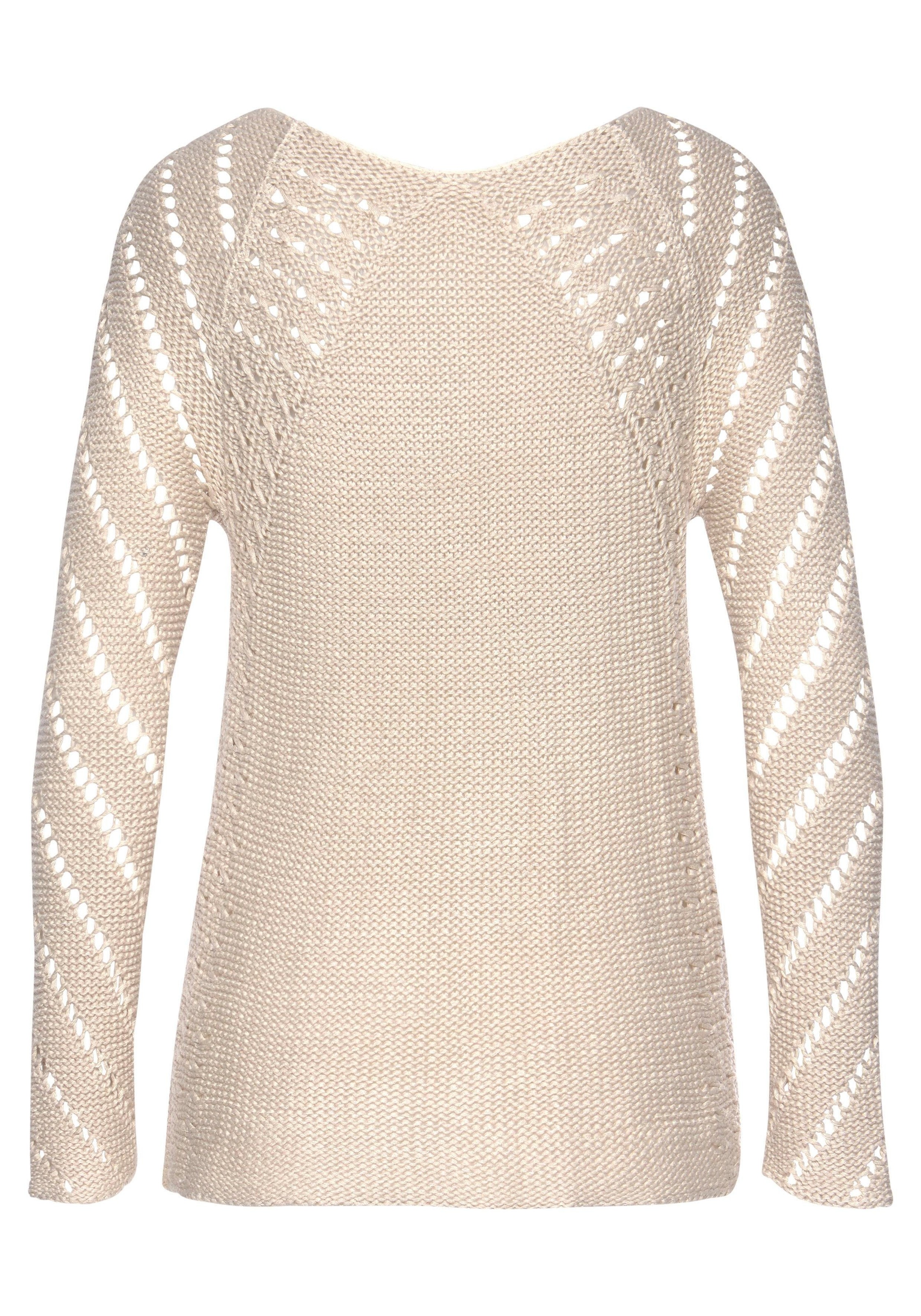 LASCANA Pull Plage Beige Taille 32/34 3