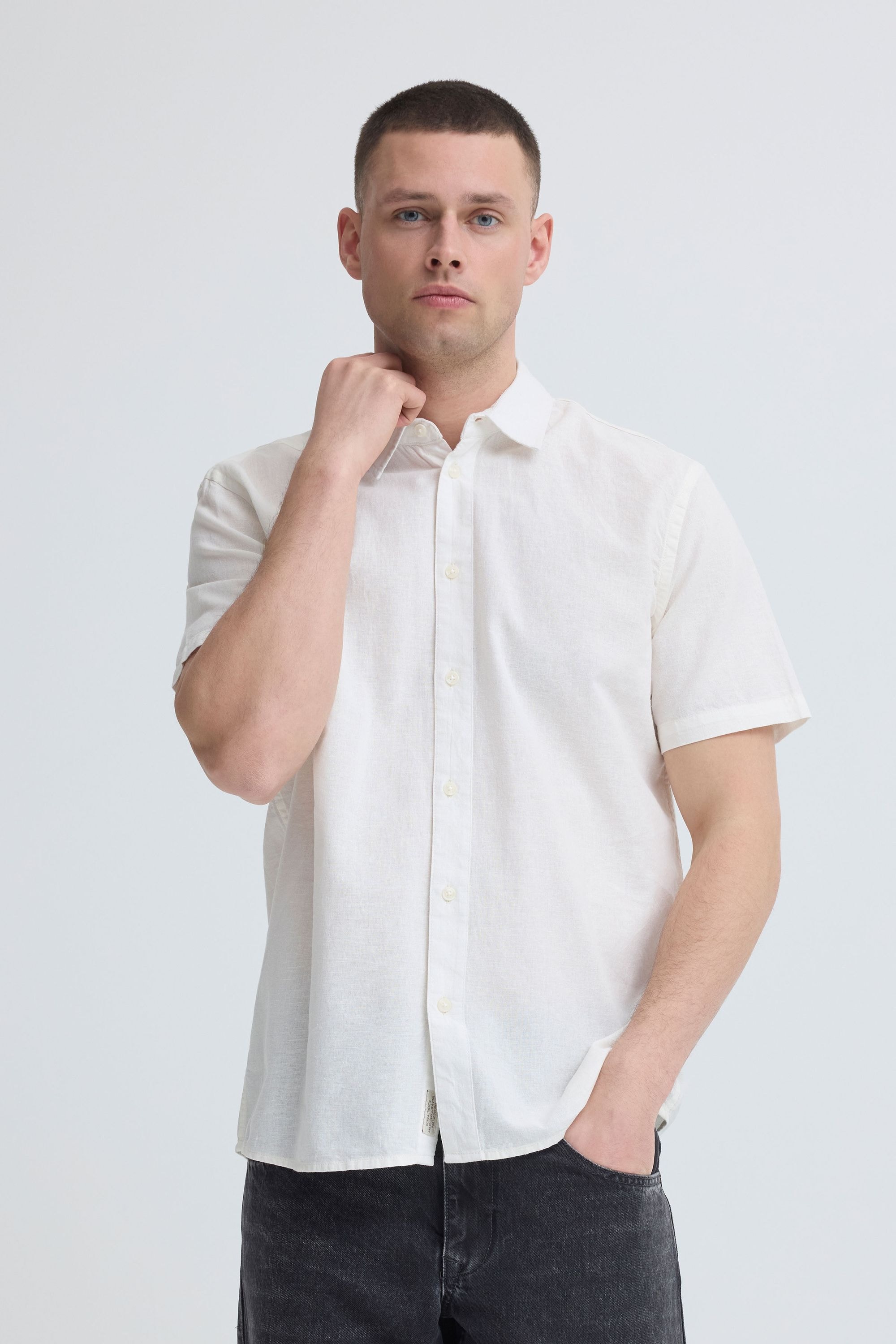 Blend Leinenhemd "BHAban Slub Linen Mix" Leinen-Mix Hemd in Melange-Optik günstig online kaufen