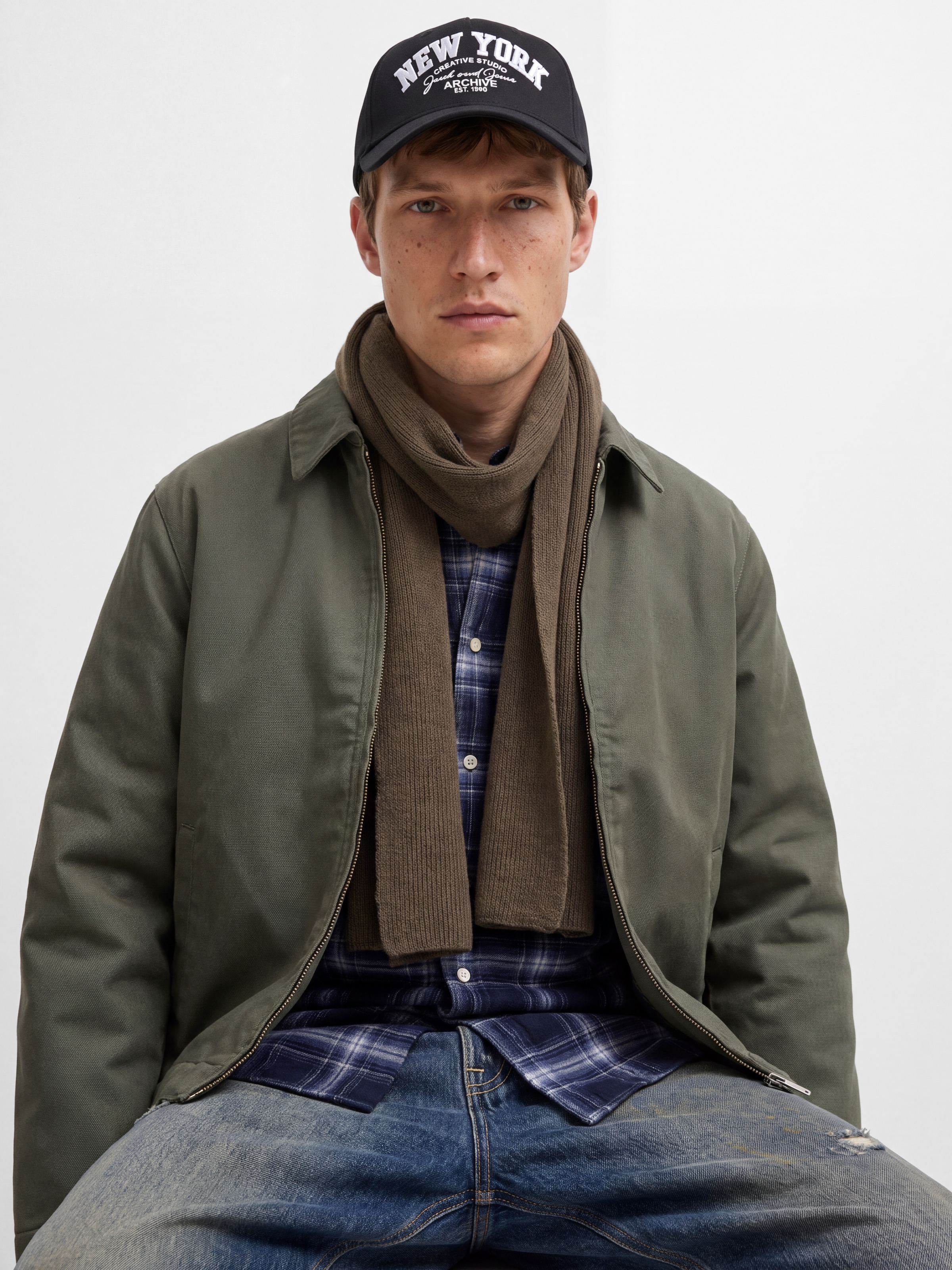 Jack & Jones Strickschal »JACDNA KNIT SCARF NOOS« Kunstfaser, aus Strickmaterial