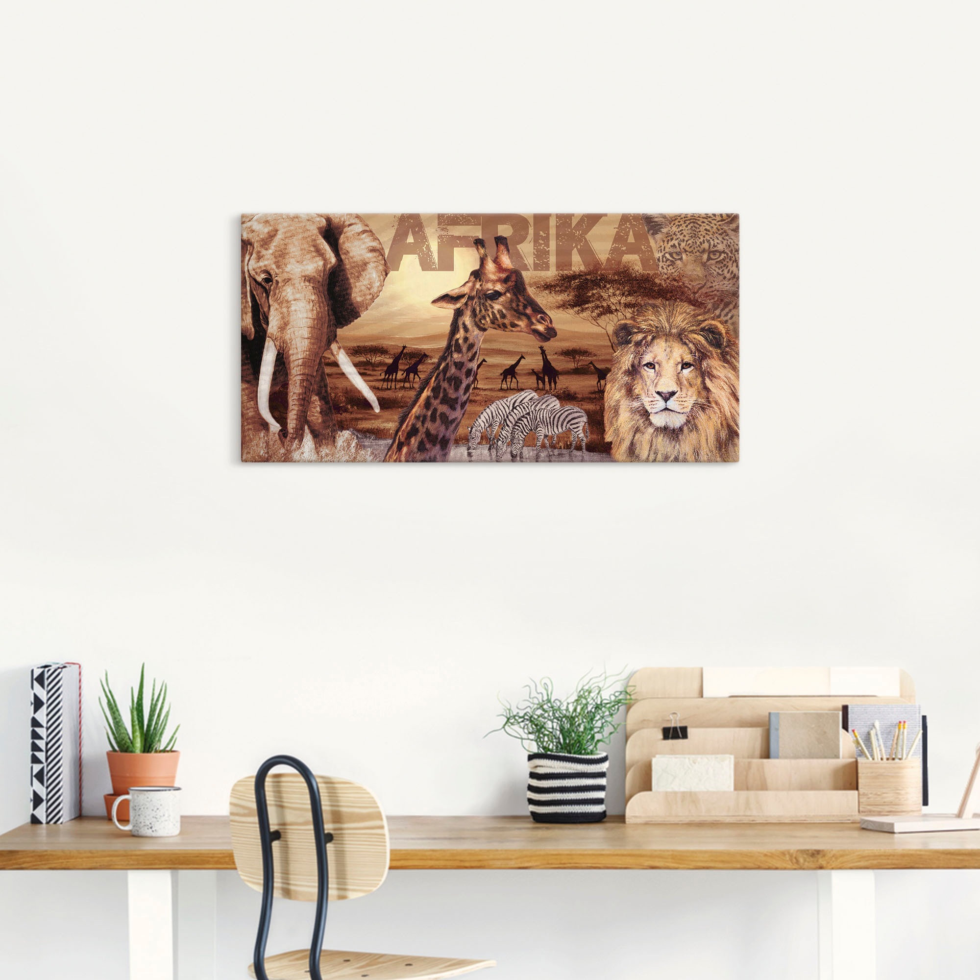 Artland Wandbild "Afrika" Wildtiere 1 Stk. tlg. als Alubild, Leinwandbild, günstig online kaufen