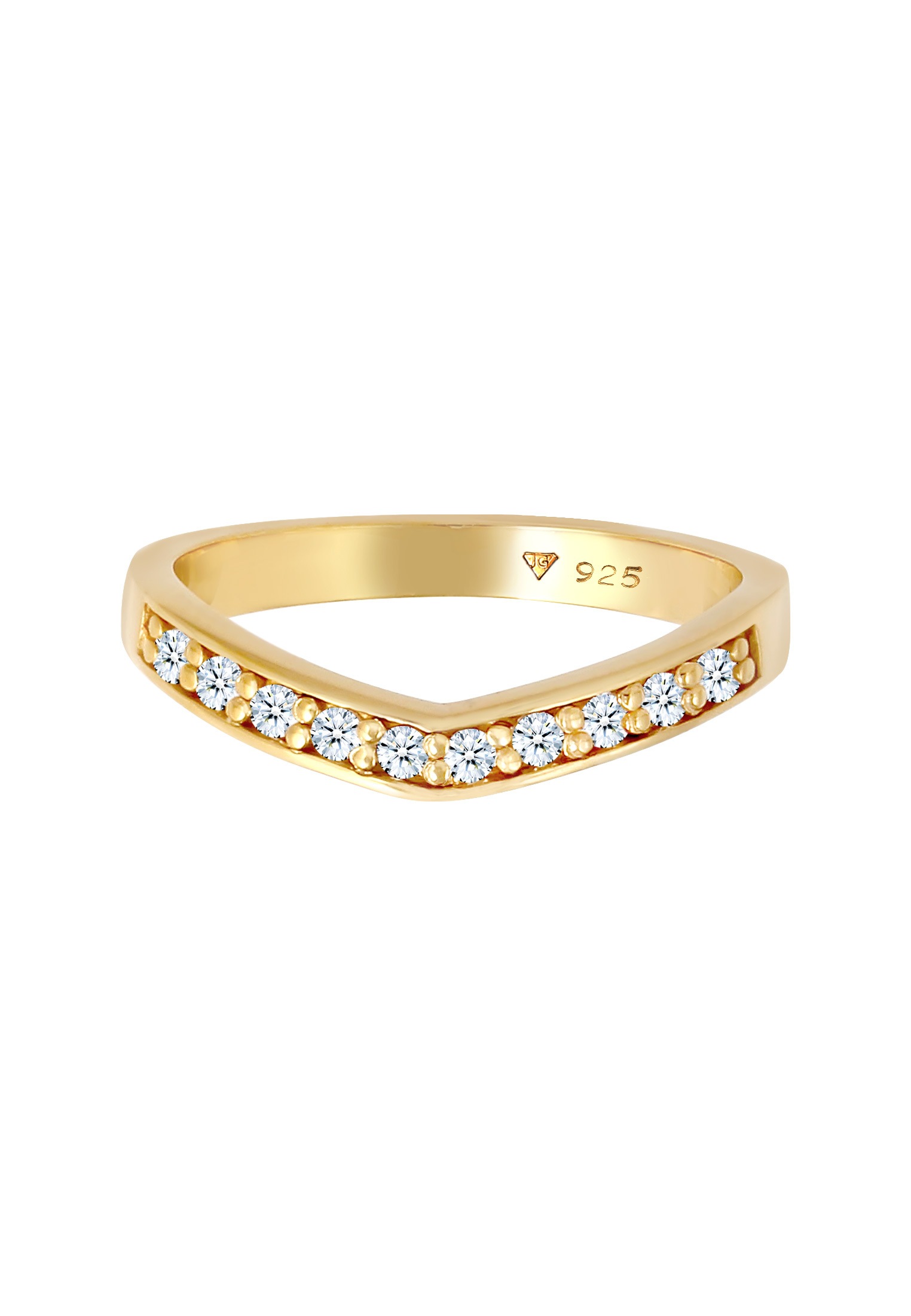 Elli DIAMONDS Diamantring »Diamanten (0.15 ct) V-Form Verlobung 925 Silber«