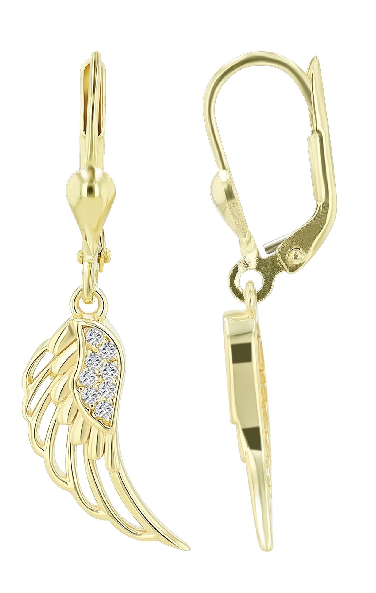 Adelia´s Paar Ohrhänger »Damen Ohrringe – Ohrhänger Flügel aus 925 Silber mit Zirkonia« Zum Verschenken an Menschen, die Ihnen am Herzen liegen
