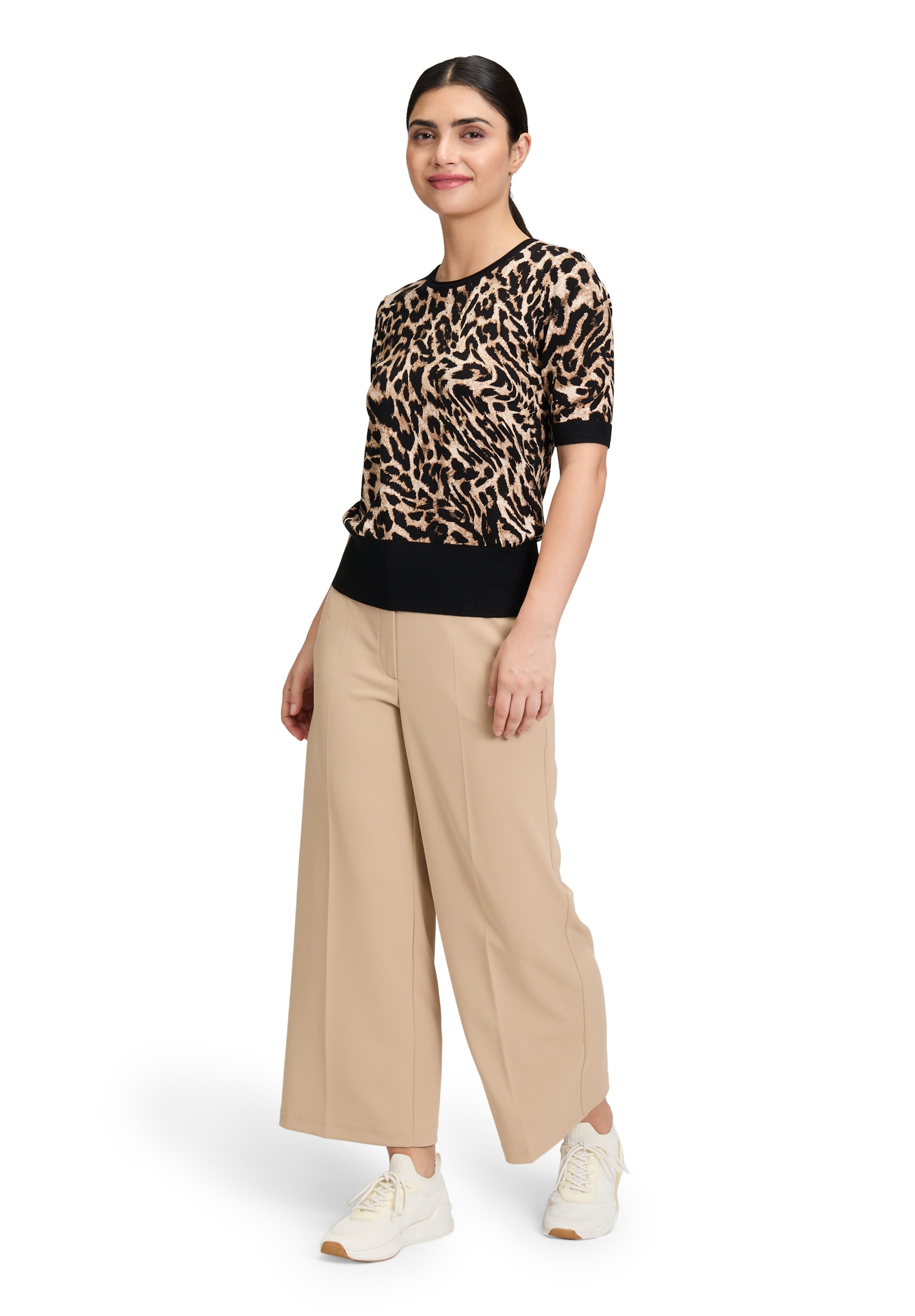 Betty Barclay Kurzarmshirt »Betty Barclay Feinstrickpullover mit Animalprint«, (1 tlg.)