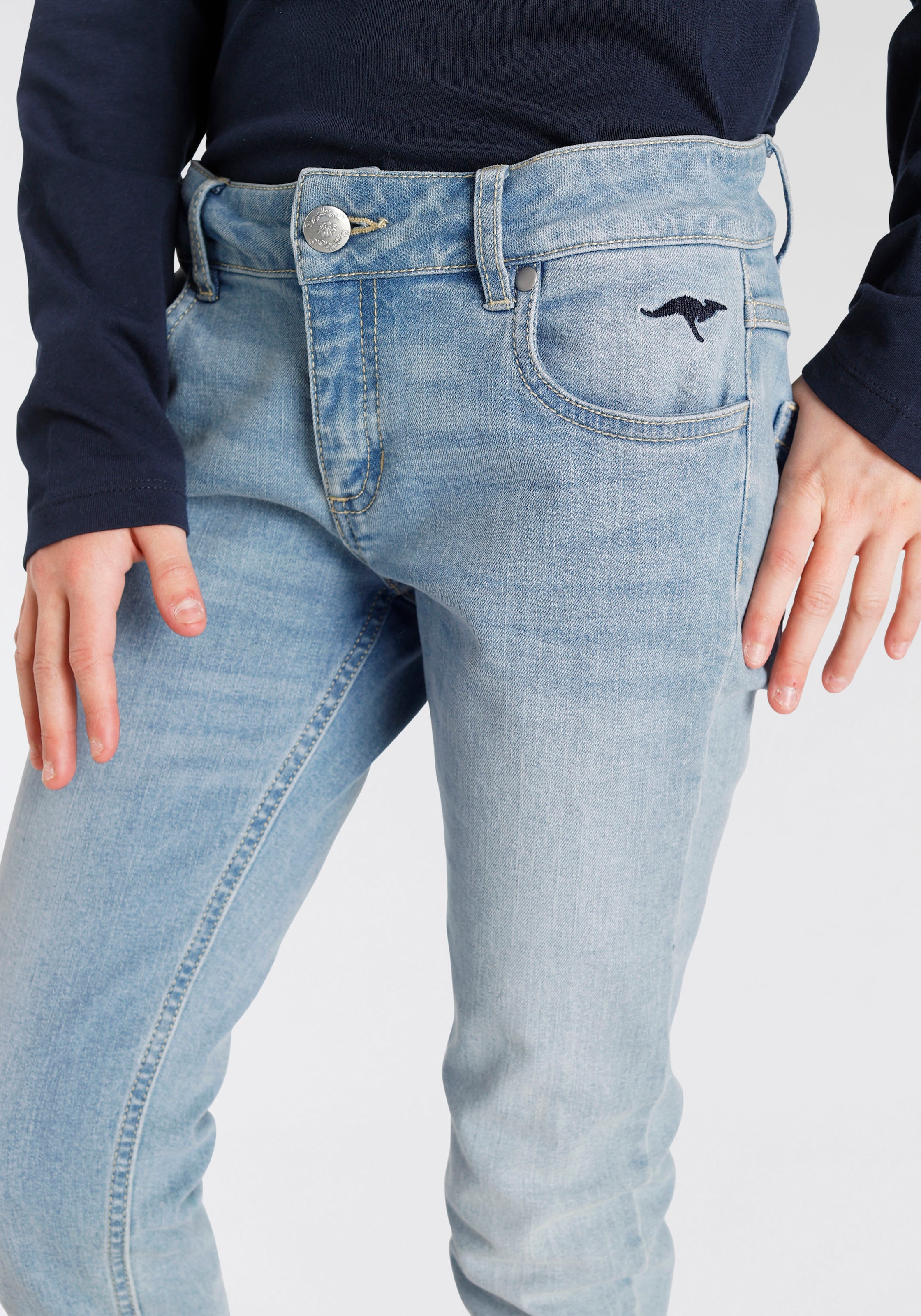 geschnittener mit 7/8-Jeans, BAUR | Saumkante KangaROOS