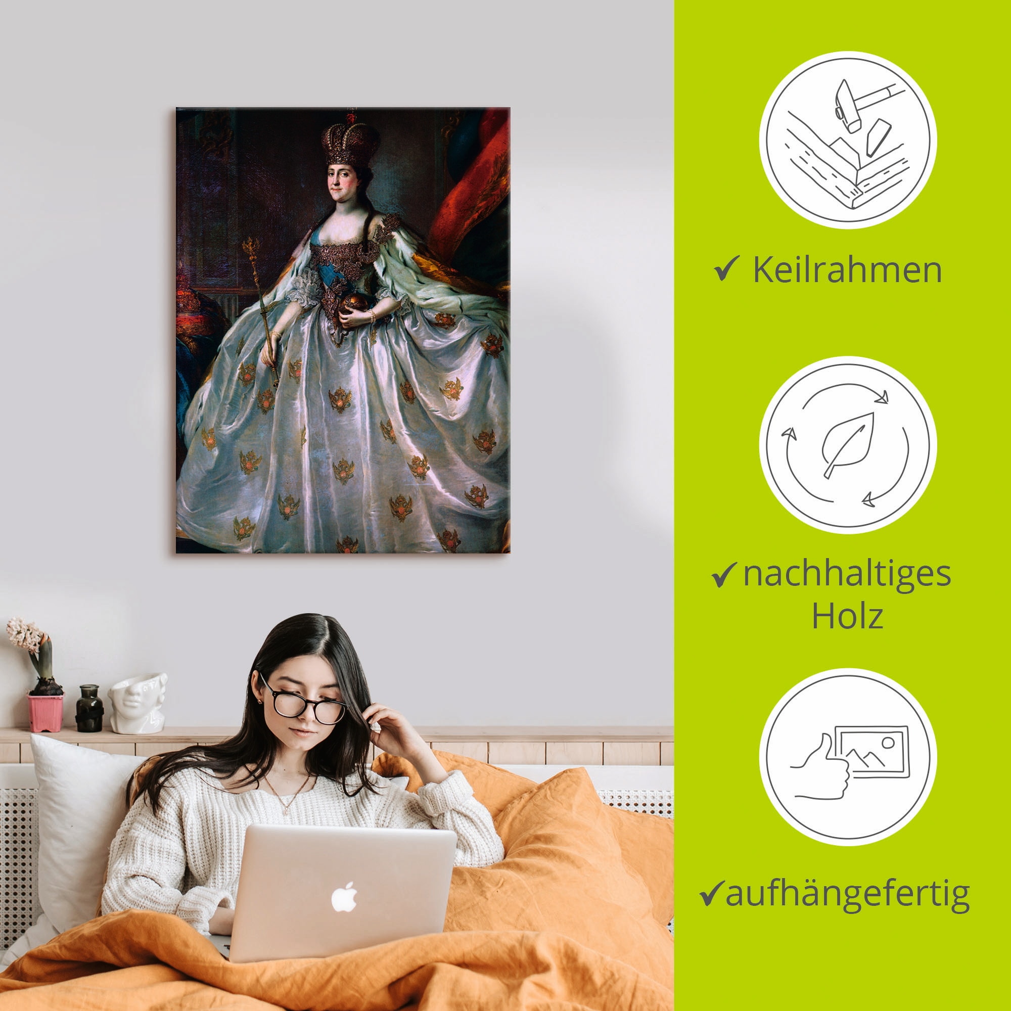 Artland Wandbild »Krönungsporträt der Katharina II.«, Menschen, (1 St.), als Leinwandbild, Poster in verschied. Größen