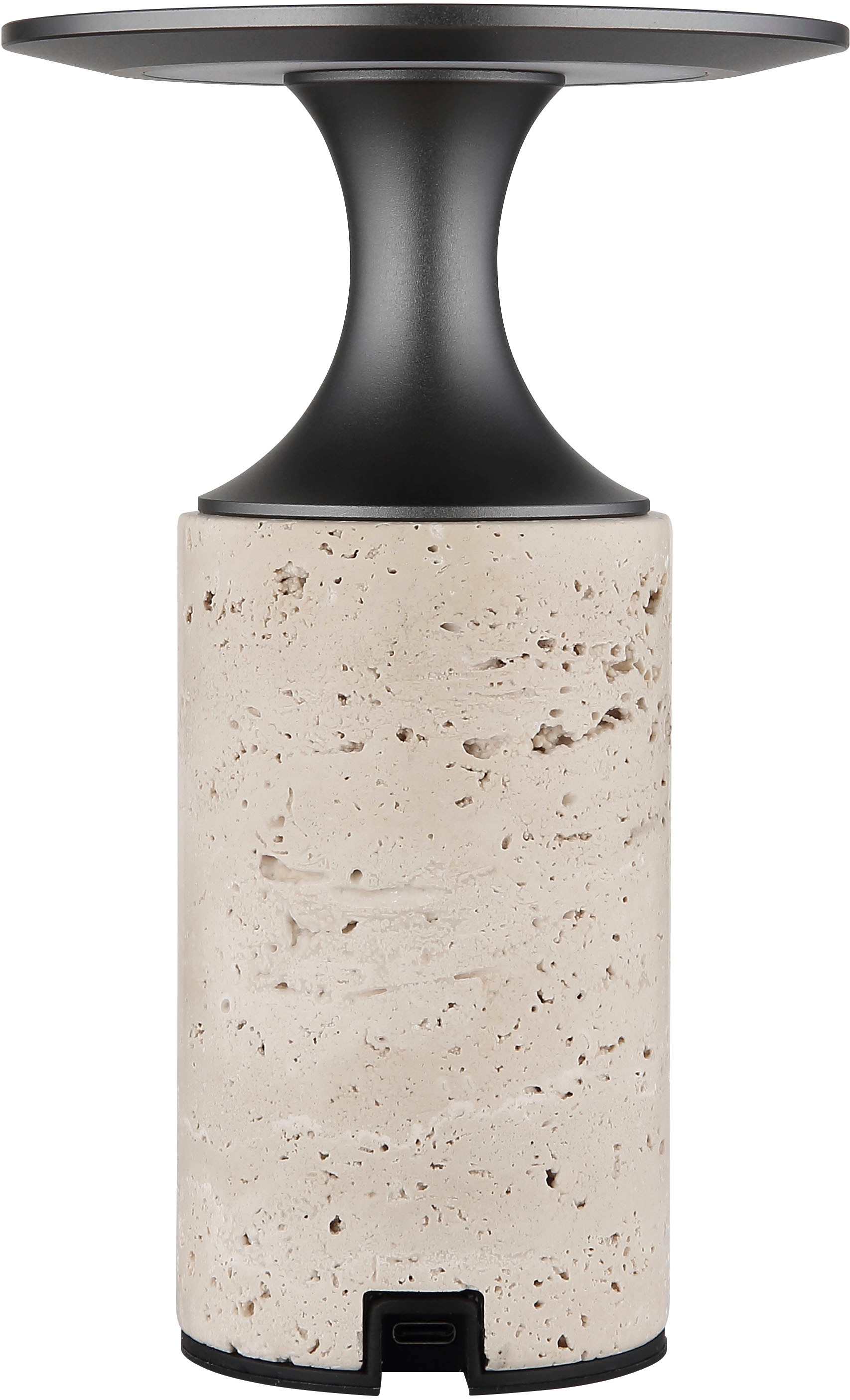GLOBO LIGHTING LED Tischleuchte »TRAVERTIN« LED-Modul 1 Stk. Warmweiß Travertinstein Sockel