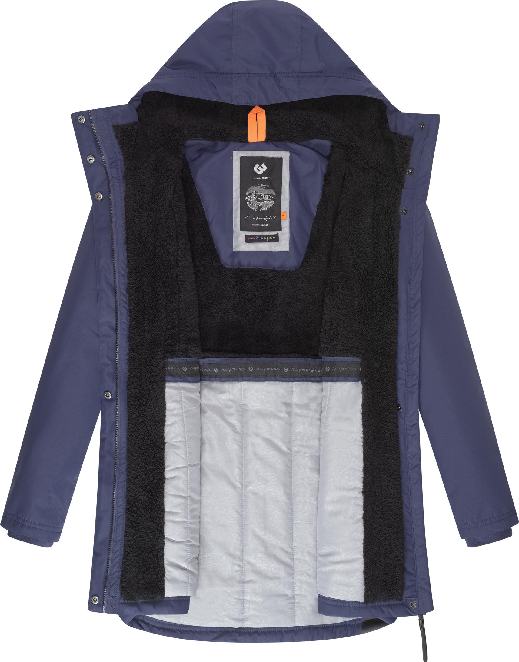 Ragwear Wintermantel »Elsien«, wasserdichter Winterparka mit Teddyfell-Futter