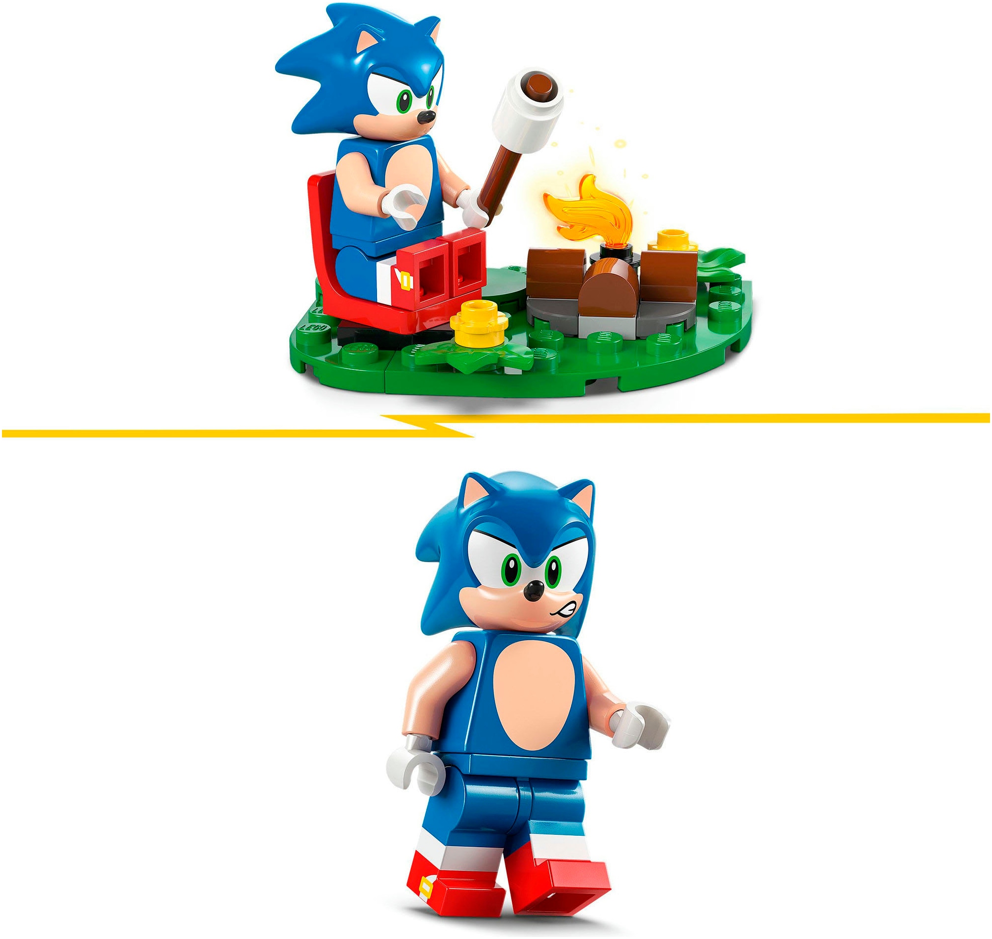 LEGO® Konstruktionsspielsteine »Sonics Showdown am Lagerfeuer (77001), LEGO Sonic«, (177 St.), Made in Europe