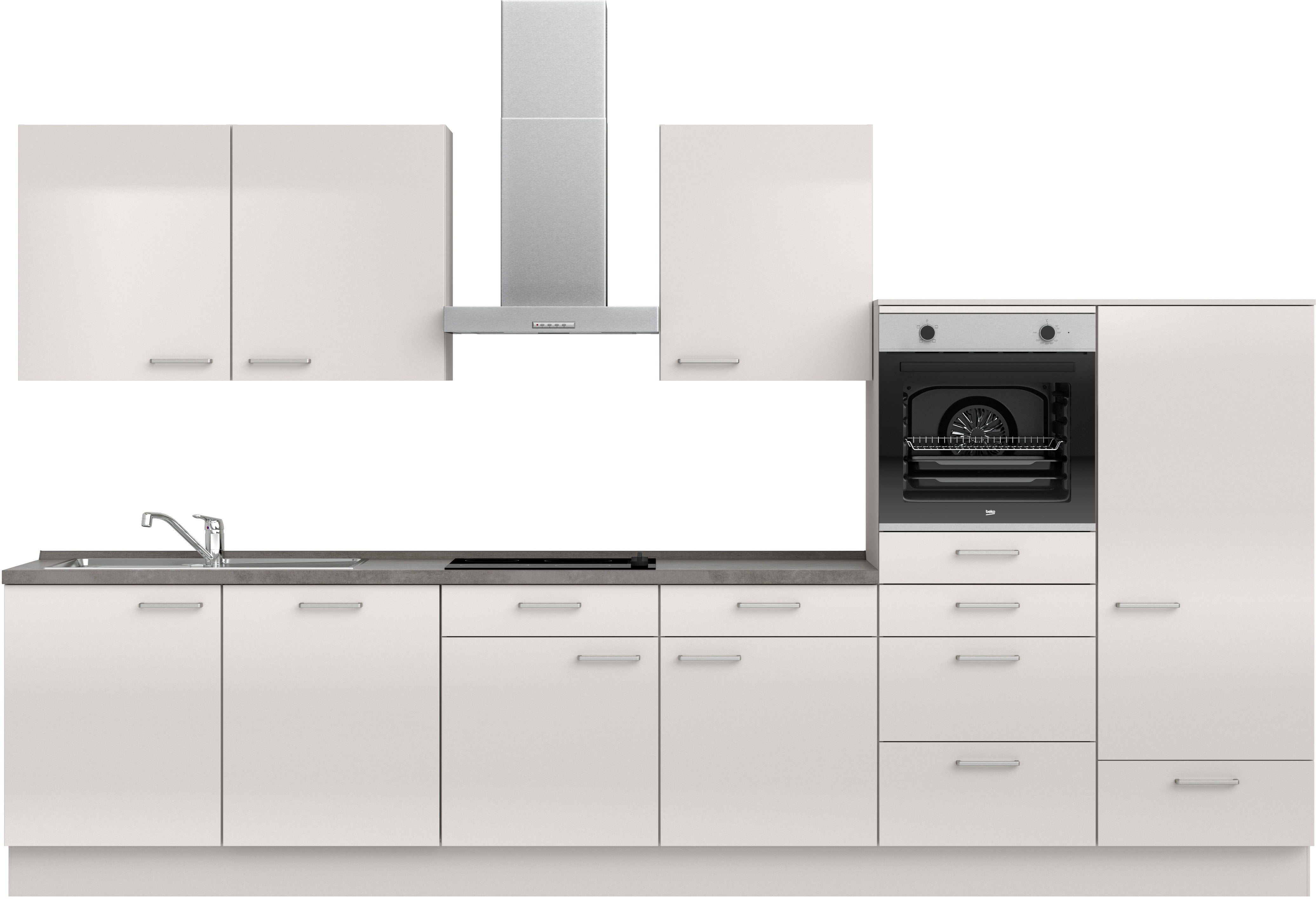 nobilia Küchenzeile ""Flash I", NEU: individuell anpassbar mit gratis Profi-Beratung" vormontiert, Breite 360 cm, Ausrichtung wählbar, wahlw. mit E-Geräten