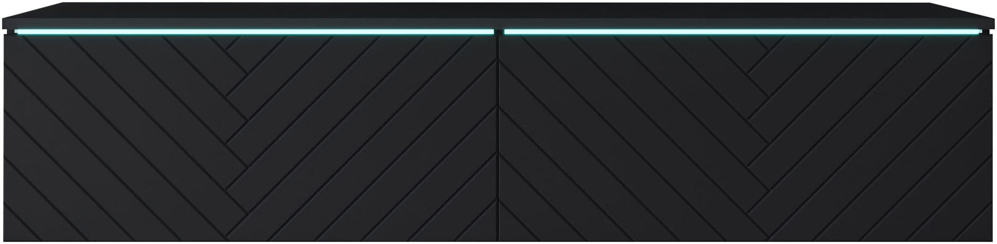 INOSIGN Lowboard »wahlweise mit oder ohne Beleuchtung«, (1 St.), 140 cm TV-Board ohne Griffe, mit viel Stauraum, stehend und hängend