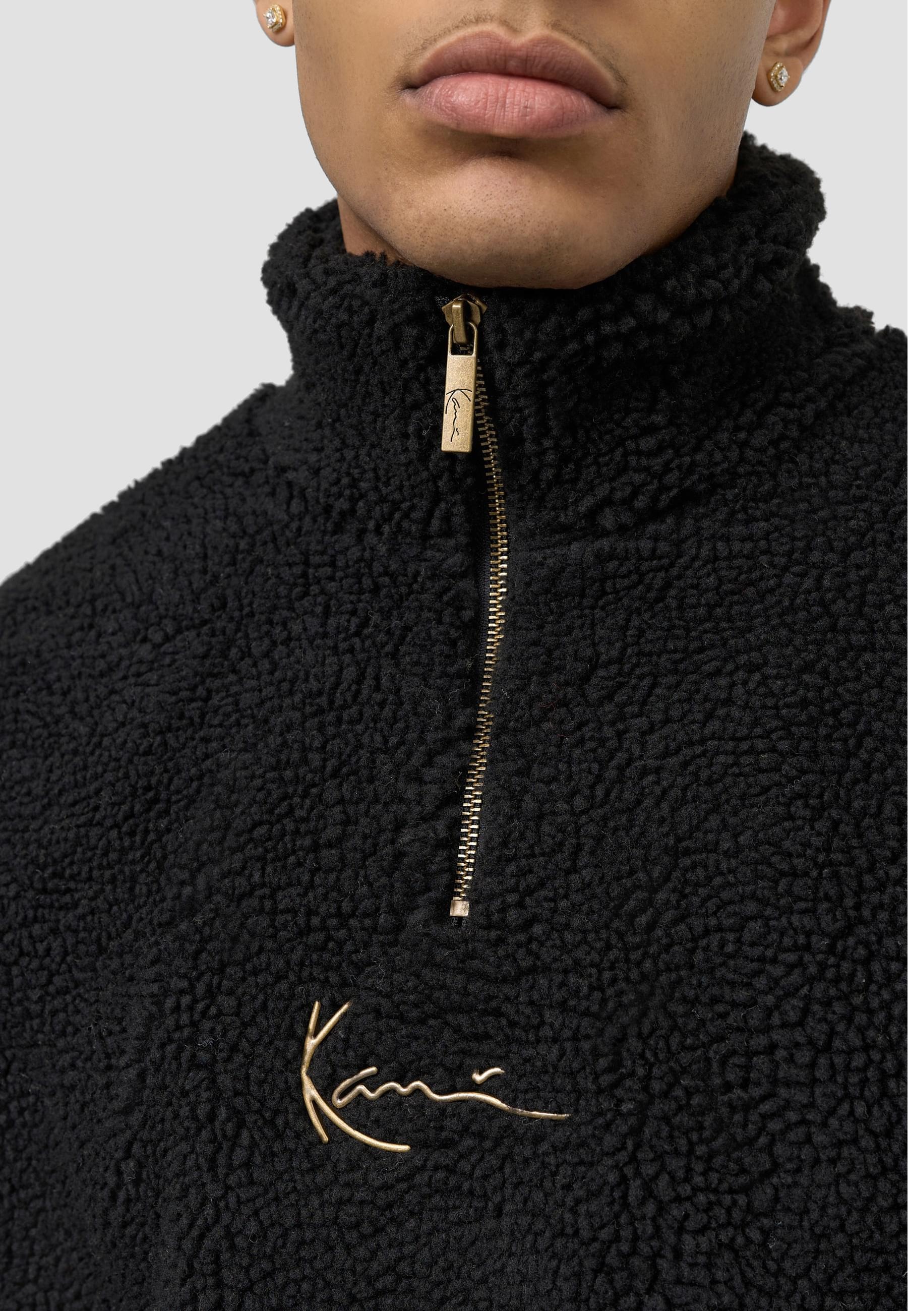 Karl Kani Rundhalspullover »Karl Kani Herren SMALL SIGNATURE TEDDY TROYER BLACK«, (1 tlg.)