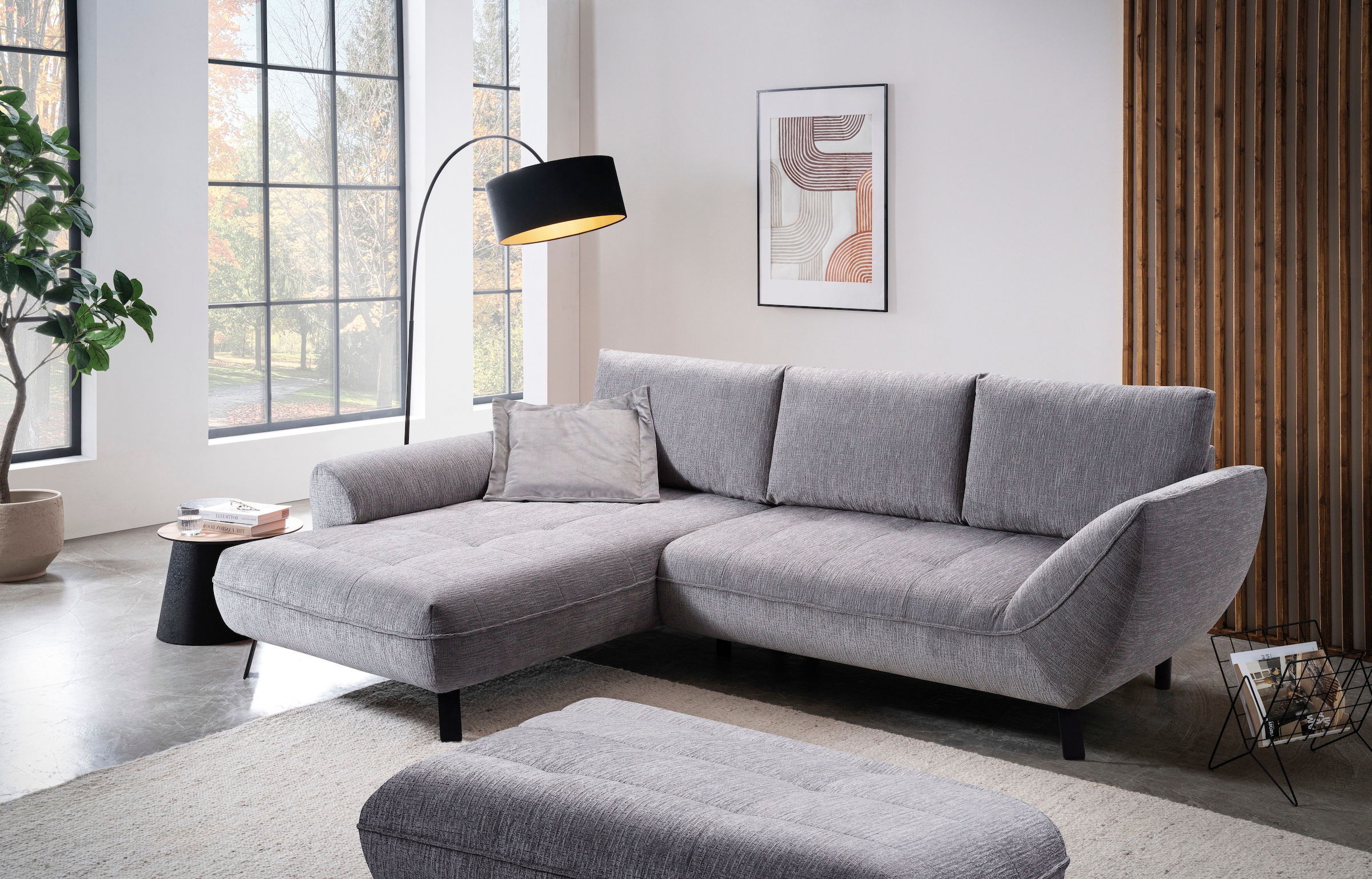 exxpo - sofa fashion Ecksofa "Bellini, Materialmix oder komplett Struktur, günstig online kaufen