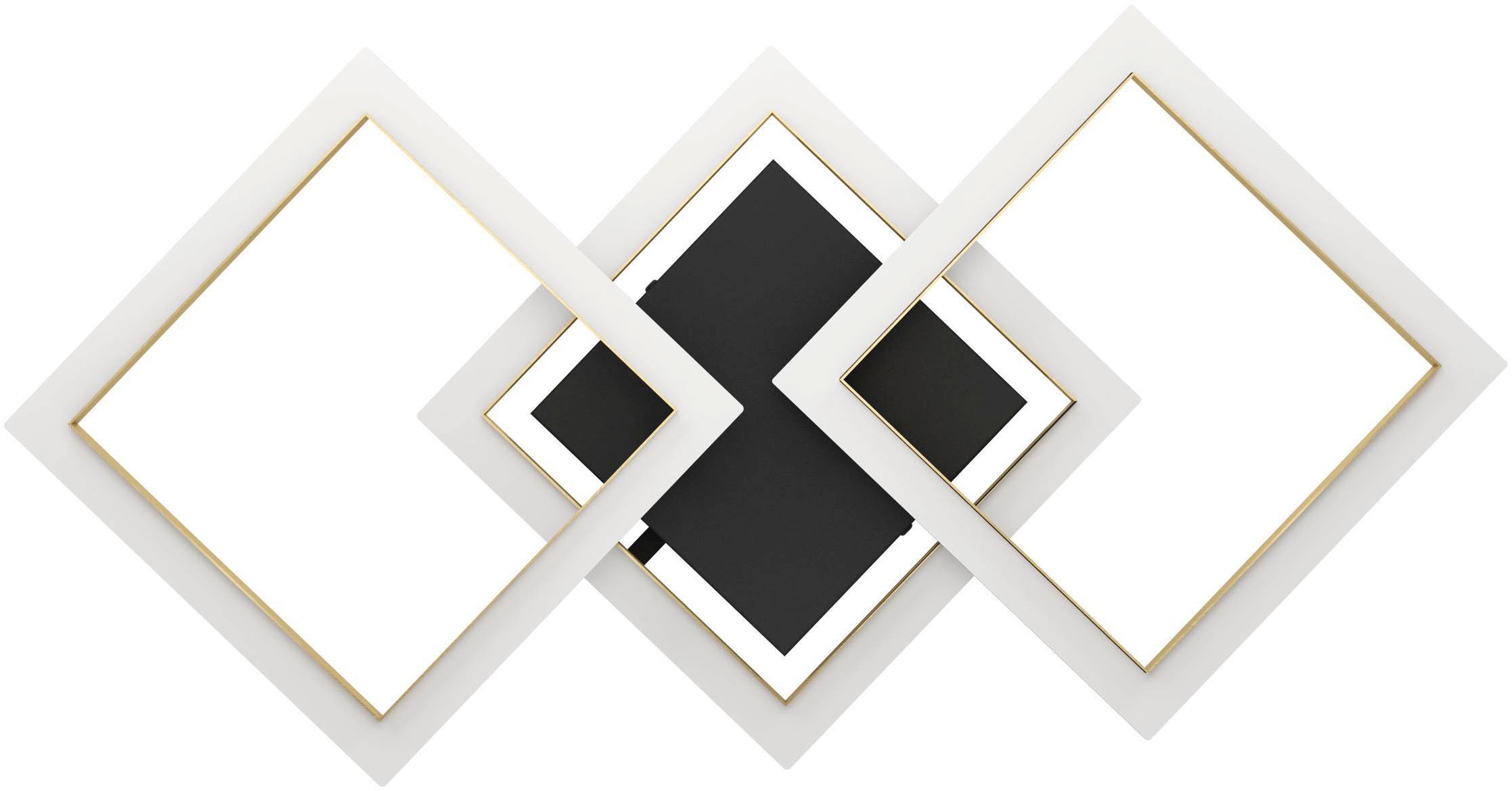 EGLO Deckenleuchte »Calliera Deckenlampe, Metall und Kunststoff, Bürolampe Decke, Lampe« LED-Modul 1 Stk. Neutralweiß Wand-/Deckenleuchte - L59,5 x B31 x H9 cm - schwarz, messing