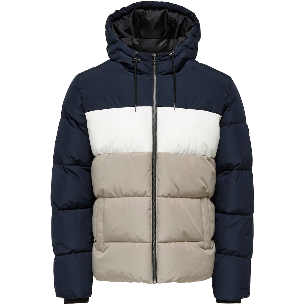 ONLY & SONS Steppjacke »ONSMARLON LIFE HOOD PUFFER JACKET OTW VD«, mit Kapuze