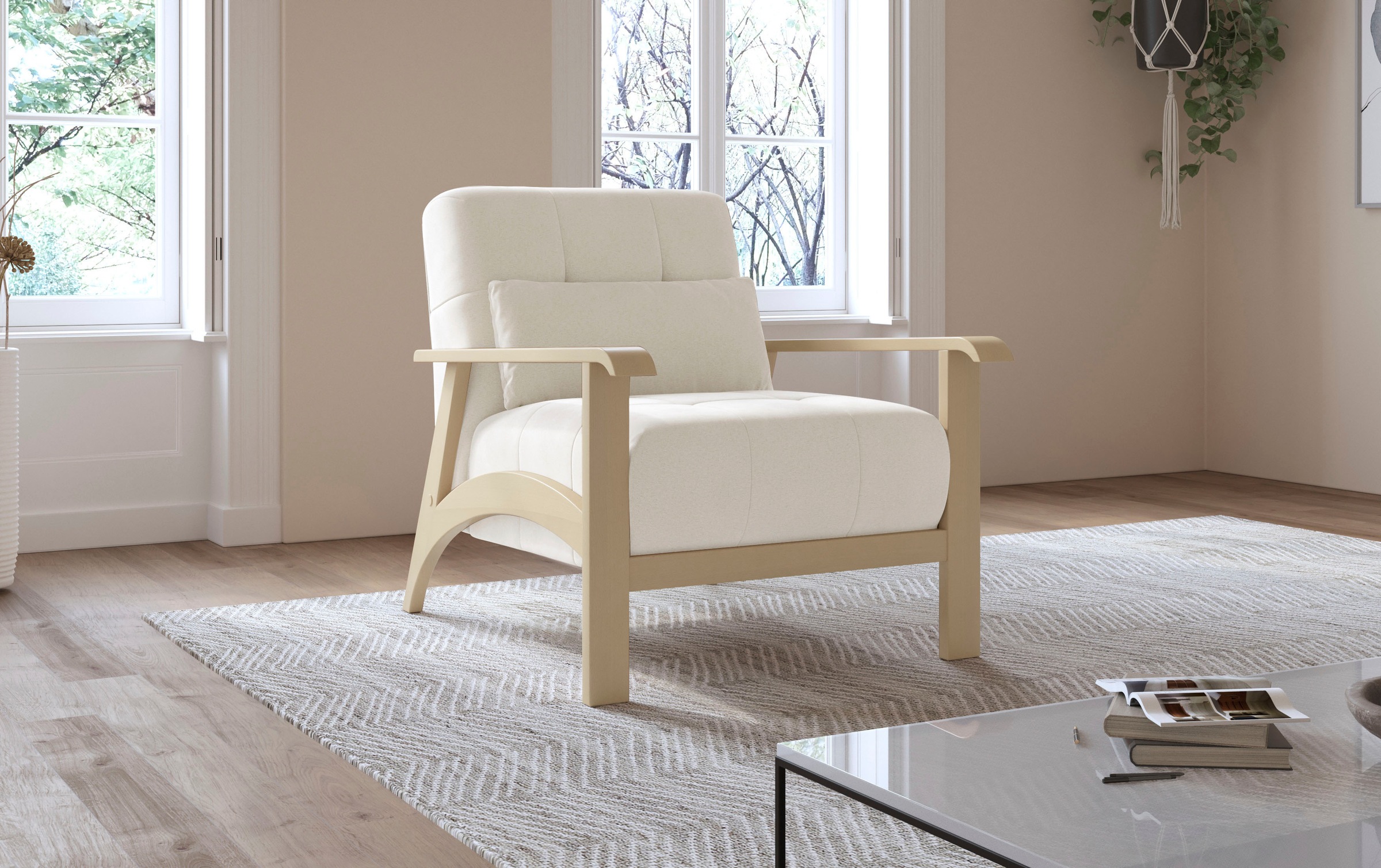 sit&more Sessel "Billund", Armlehnen aus eichefarbigem Buchenholz, verschie günstig online kaufen