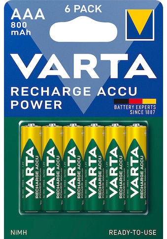 VARTA Akkupacks »6er Pack Recharge Accu Recycled AAA 800 mAh«, Micro, 800 mAh kaufen