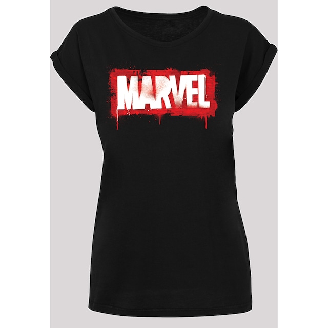 F4NT4STIC Kurzarmshirt »Damen Marvel Spray Logo with Ladies Extended  Shoulder Tee«, (1 tlg.) bestellen | BAUR