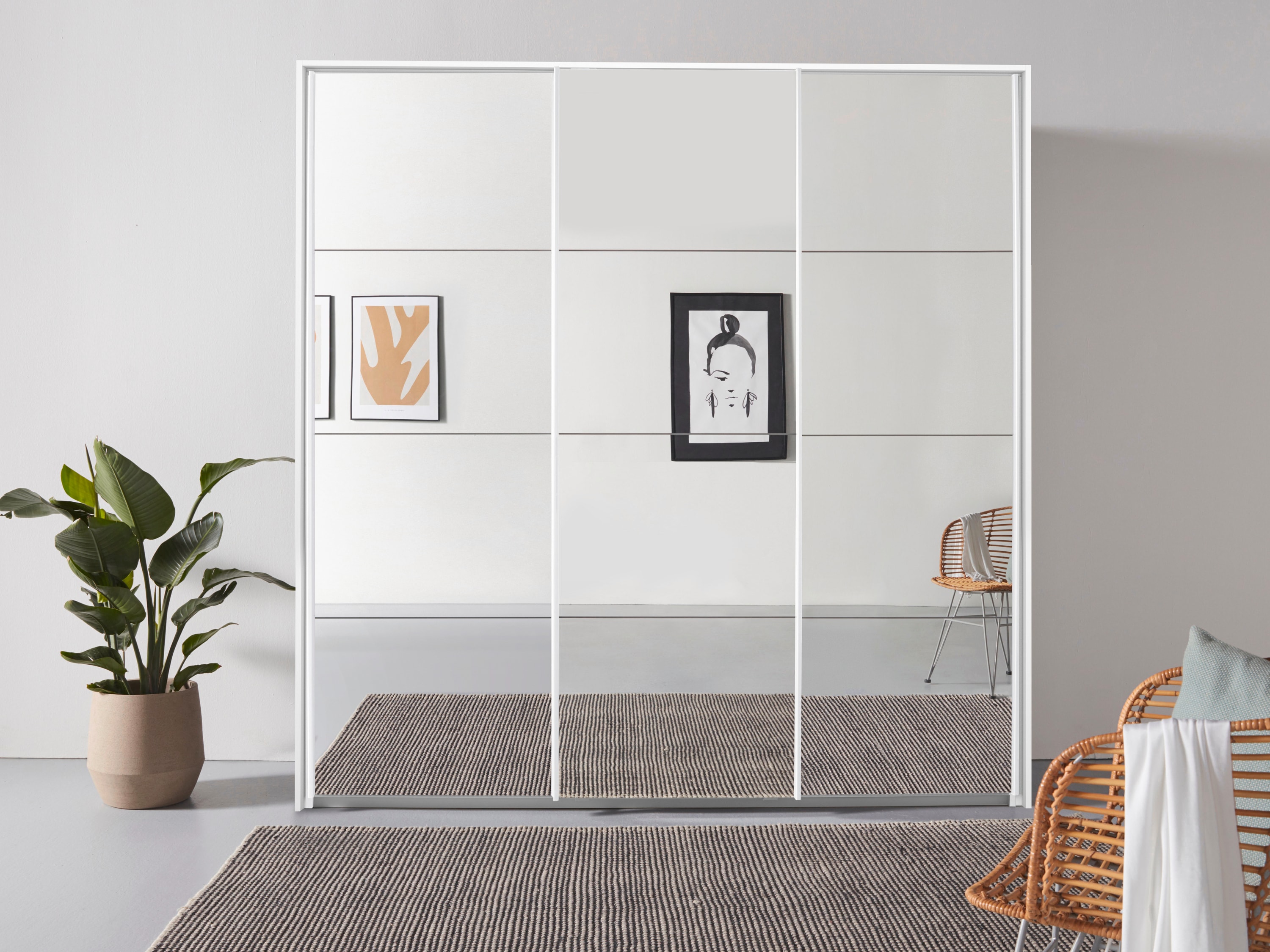 OTTO home "Mehrzweckschrank Aktenschrank Möbel Mietswohnung Schlafzimmer OTELI" Breiten 211/278/323/368 cm Höhen 214/233 cm, inkl. Passepartout optional mit Beleuchtung MADE IN GERMANY