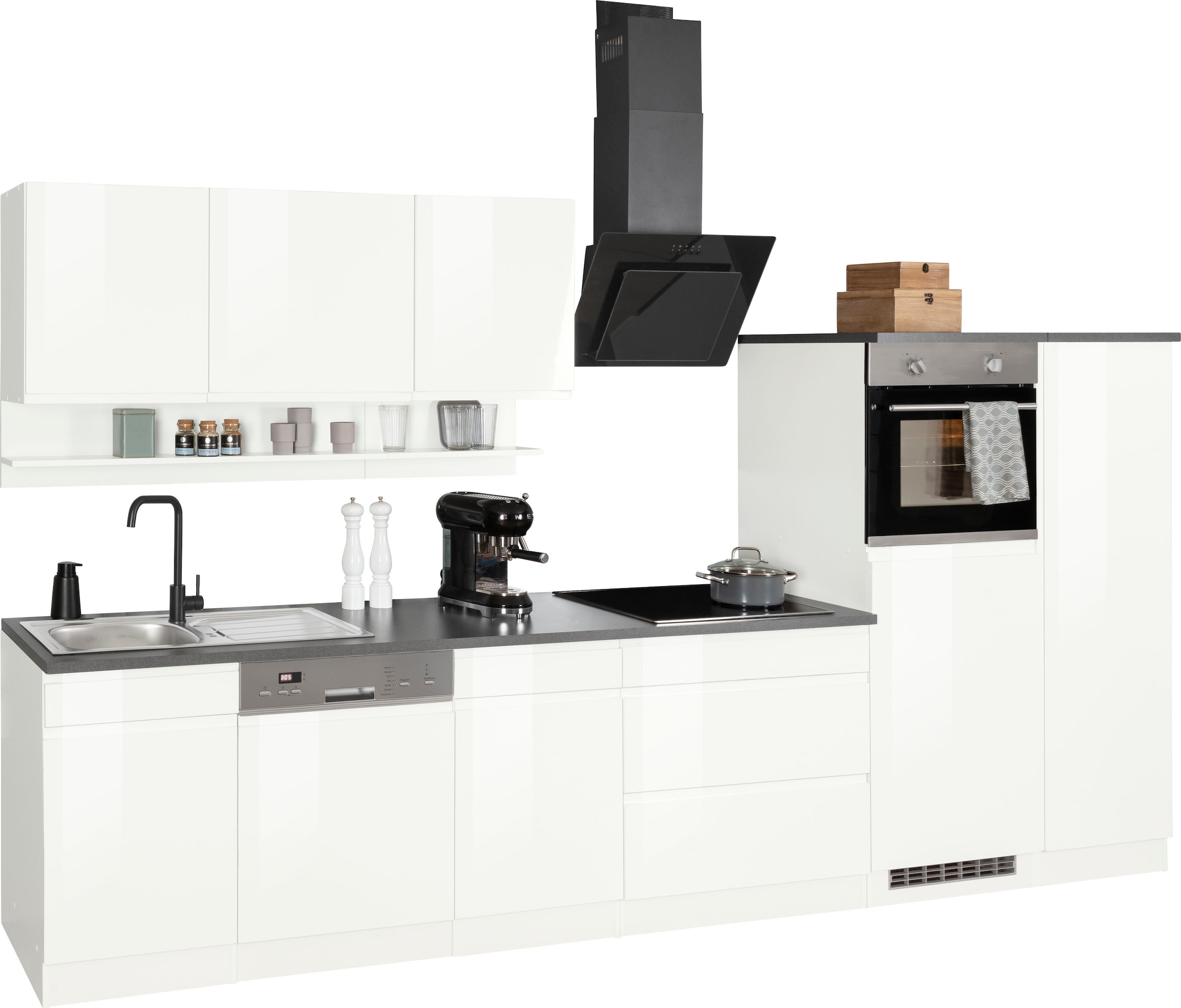HELD MÖBEL Küchenzeile "Virginia", Breite 350 cm, ohne E-Geräte günstig online kaufen