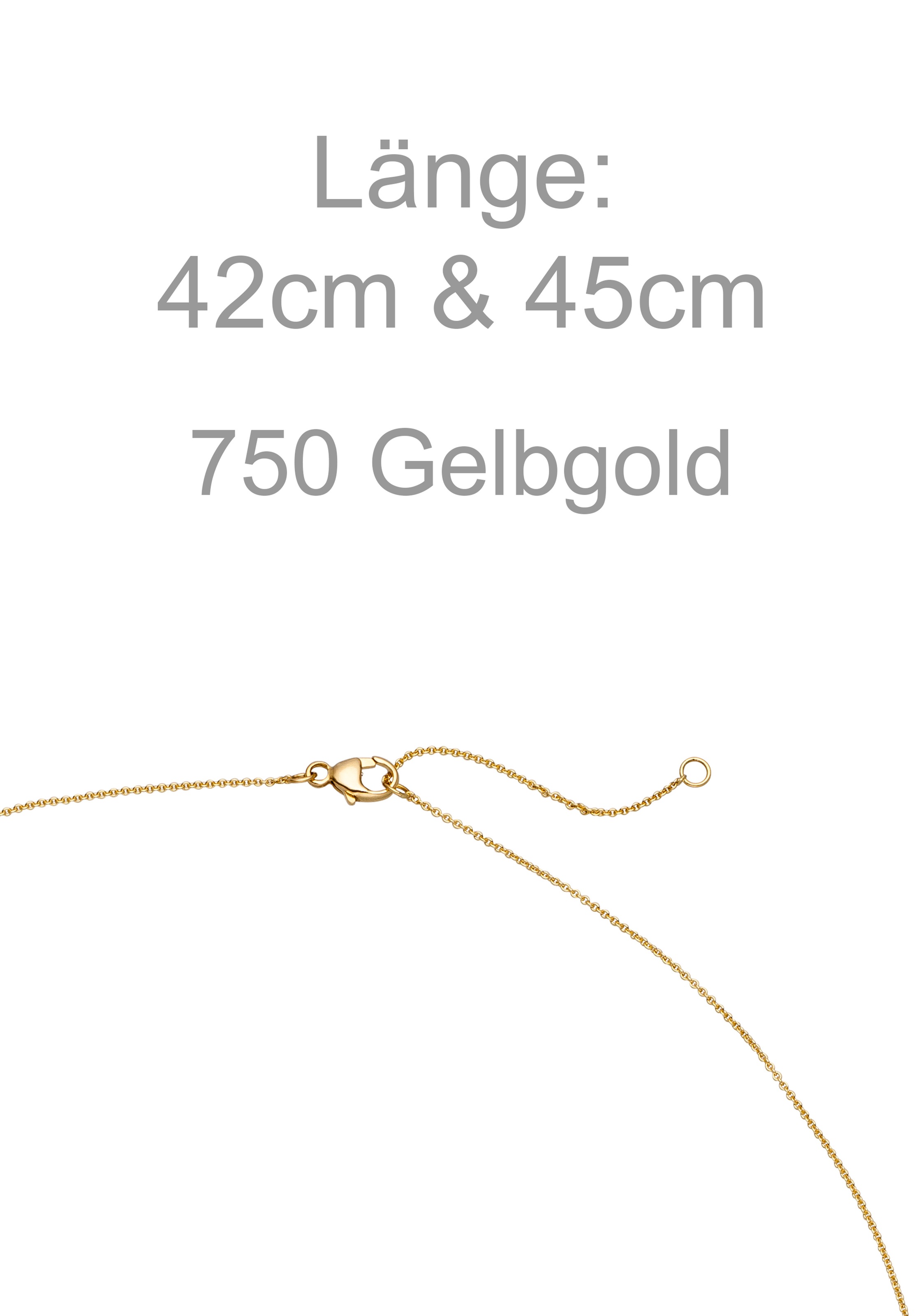 JOBO Kette mit Anhänger »Hufeisen Geflecht« 750 Gold mit Diamant 45 cm