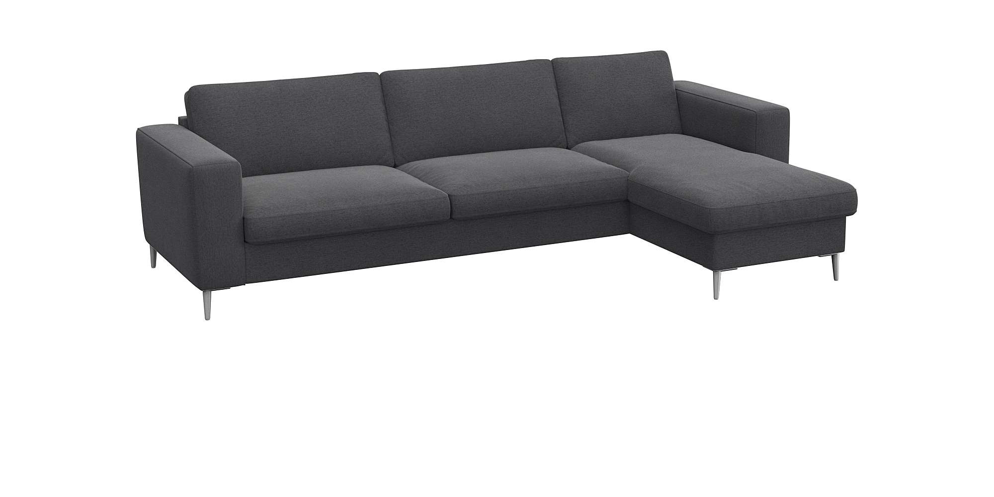 FLEXLUX Ecksofa »Fiore, super Sitzkomfort durch Kaltschaum im Sitz, L-Form«, breite Armlehnen, Füße Alu