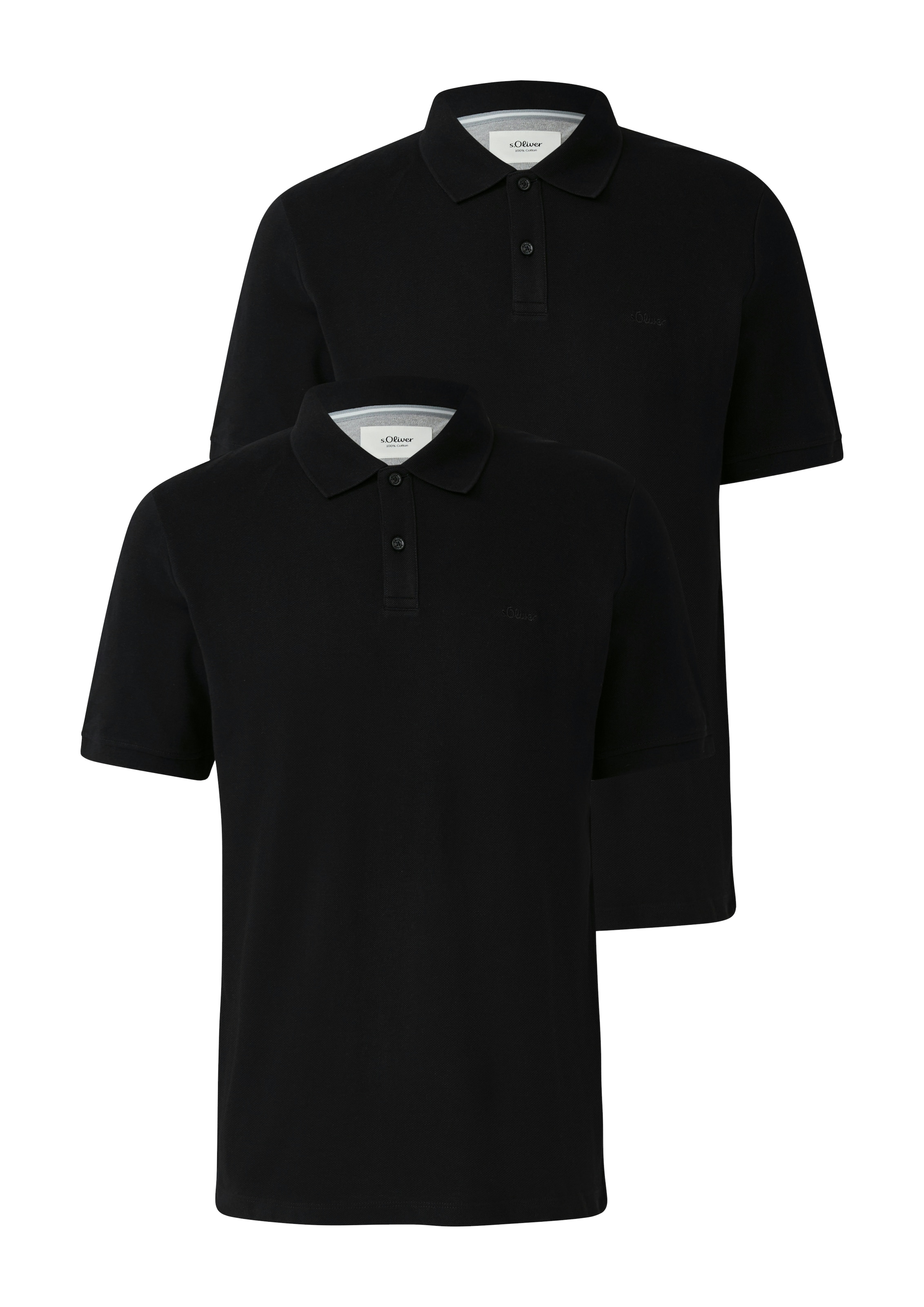 s.Oliver Poloshirt Packung, 2 Stk. mit Logo Stickerei