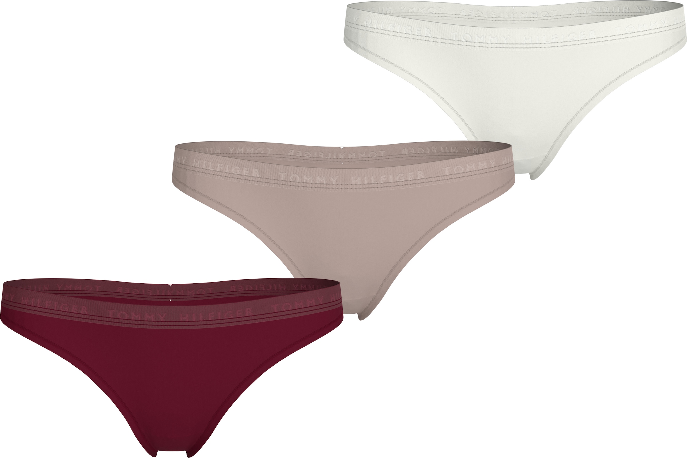 Tommy Hilfiger Underwear Slip "3P THONG (EXT SIZES)", (Packung, 3 St., 3er), mit Logobund