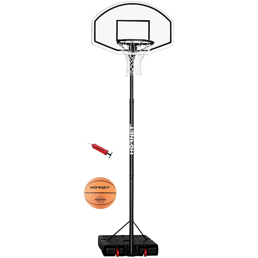 Hornet by Hudora Basketballständer »Hornet 305«, (Set, 3 St., Basketballständer mit Ball und Pumpe)