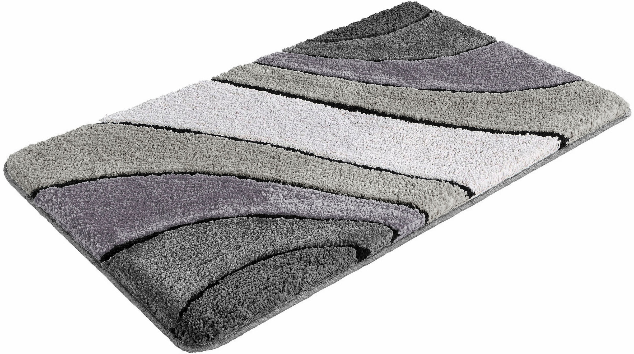 my home Badematte »Josie, Badvorleger, Badezimmer Teppich«, rutschhemmend beschichtet, fußbodenheizungsgeeignet-schnell trocknend-strapazierfähig, Badteppich, Badematten, rechteckig, rund & als 3-tlg. Set erhältlich