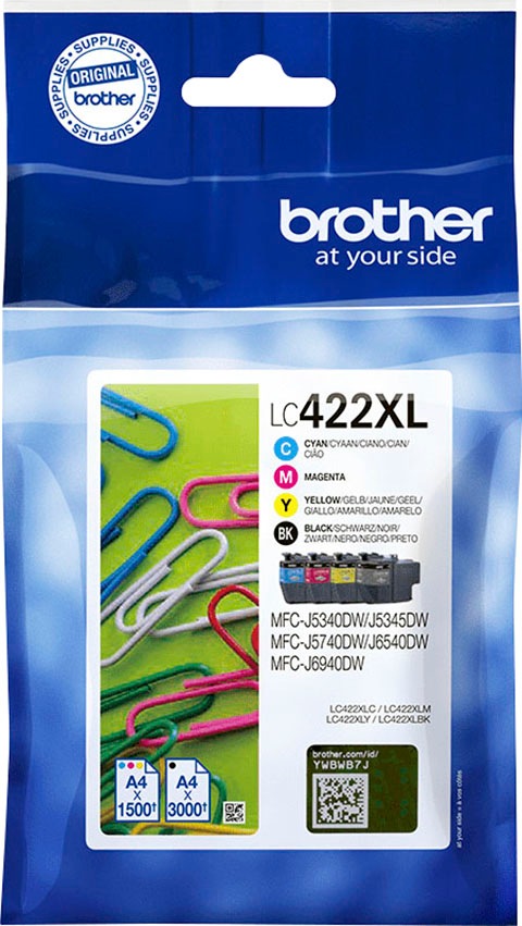 BROTHER Tintenpatrone "LC-422XL Value Pack", schwarz, Tintenpatronen