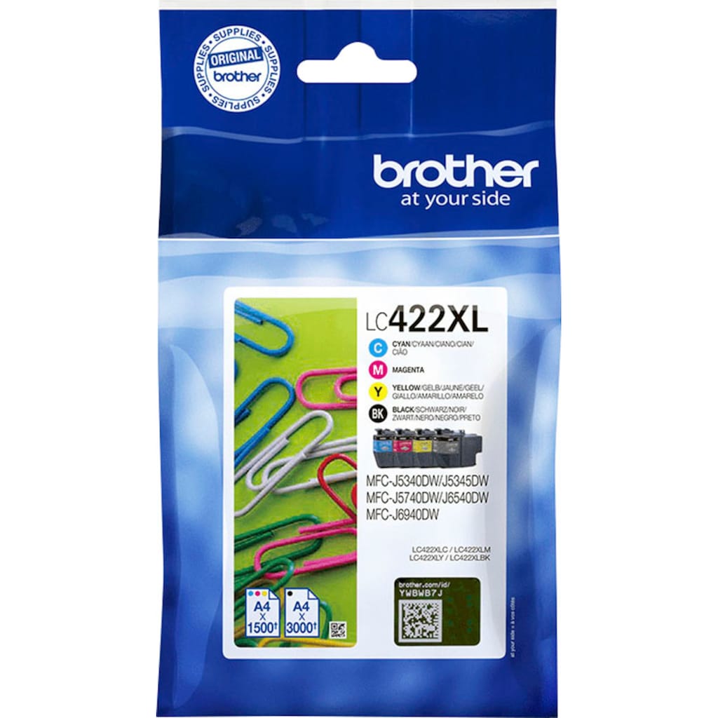 Brother Tintenpatrone »LC-422XL Value Pack«, (Packung, 4 St.)