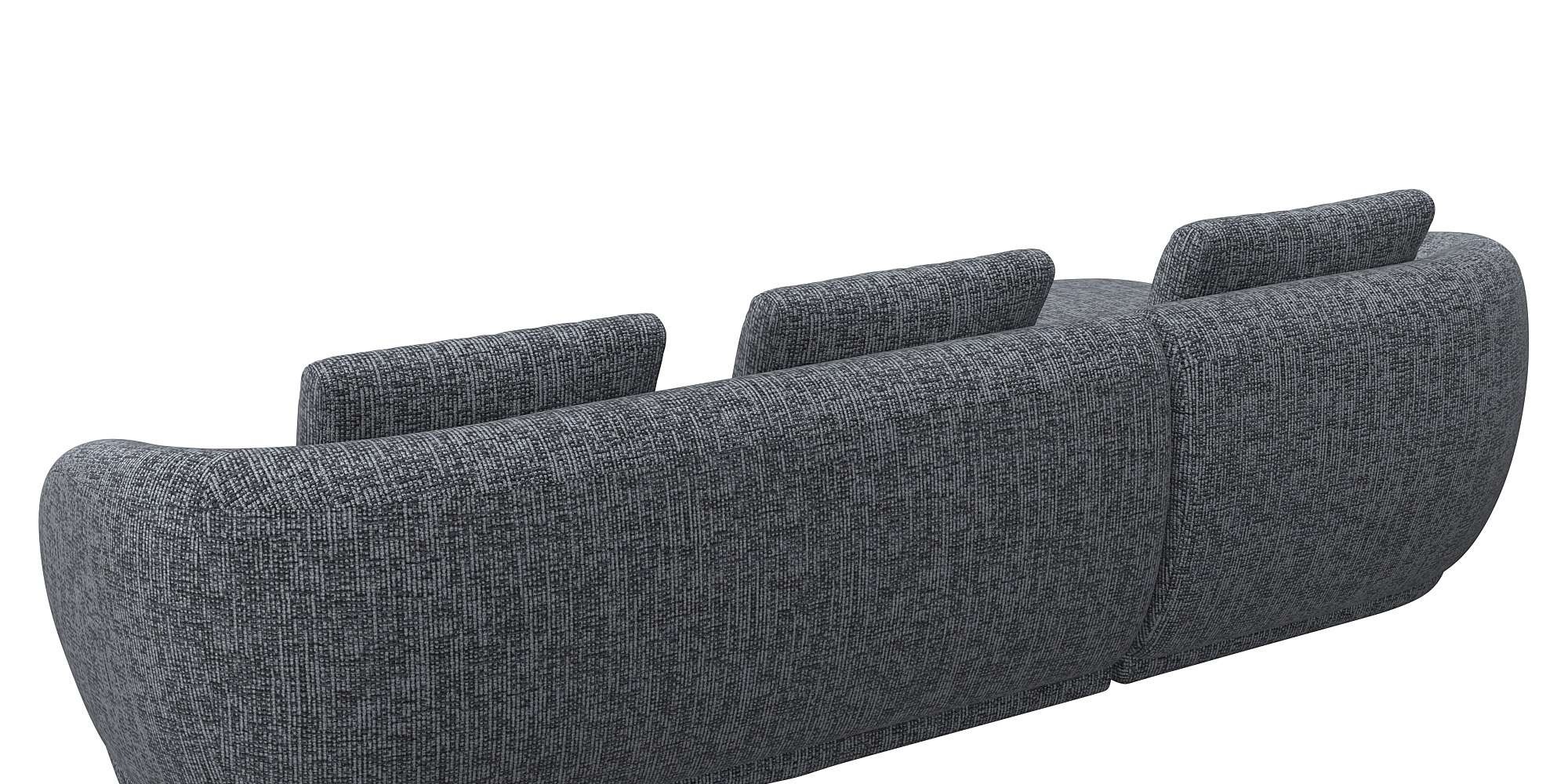 FLEXLUX Wohnlandschaft »Torino, rund, L-Form, Sofa-Ecke mit Recamiere, Longchair-Sofa«, Modernes, organisches Sofa-Design, Kaltschaum, Wellenunterfederung