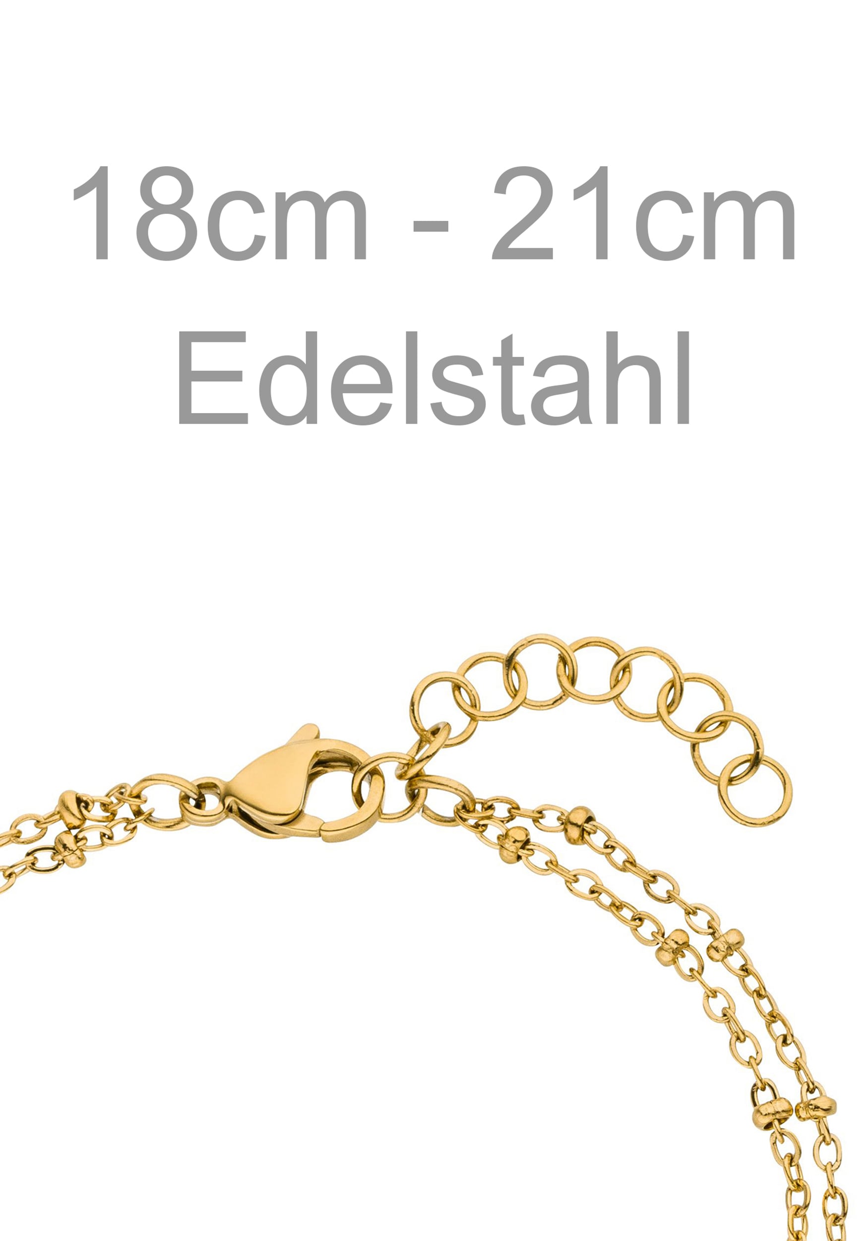 JOBO Armband »Blume« aus Edelstahl goldfarben 21 cm