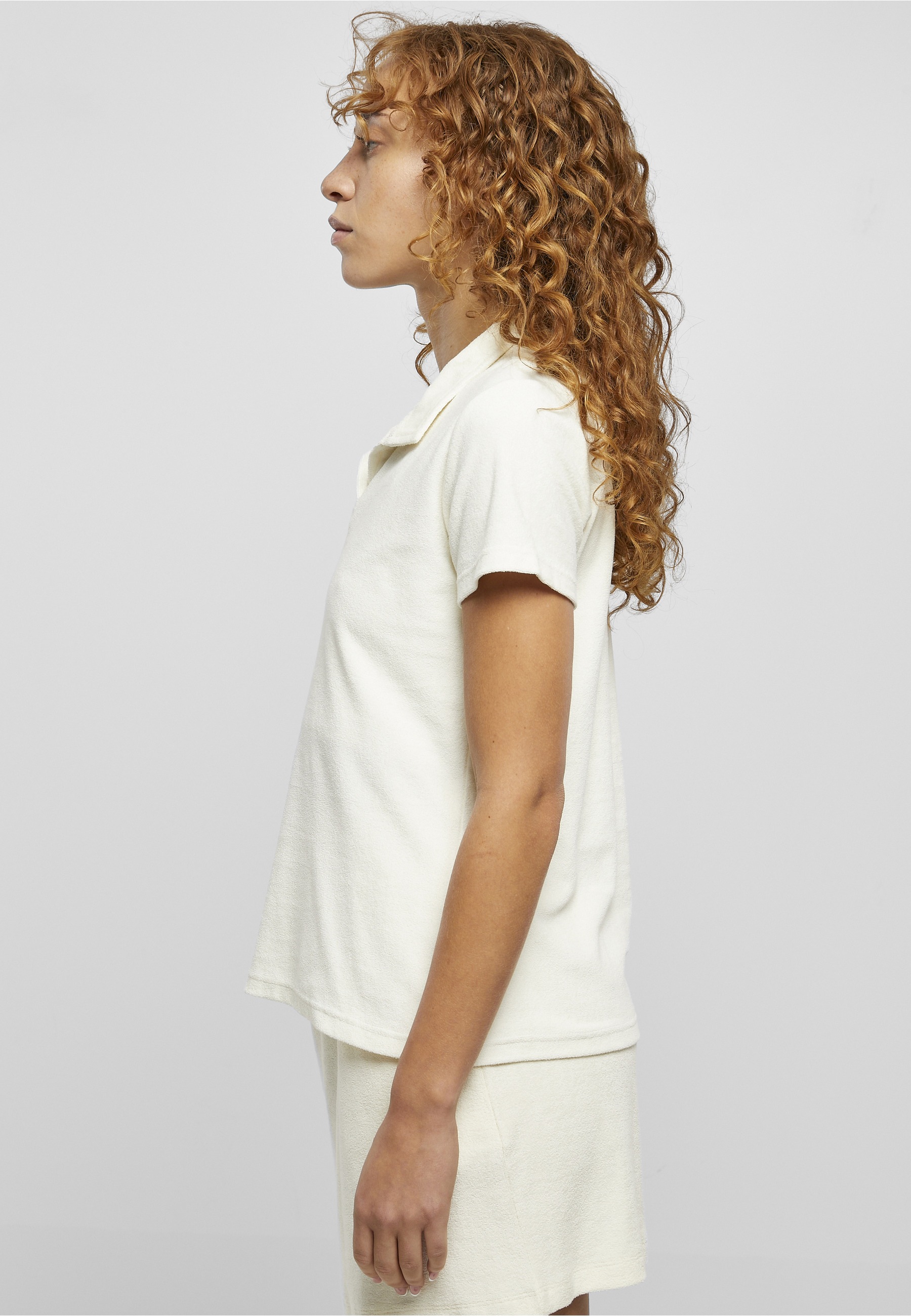 URBAN CLASSICS Kurzarmshirt »Urban Classics Damen Ladies Towel Polo Tee« 1