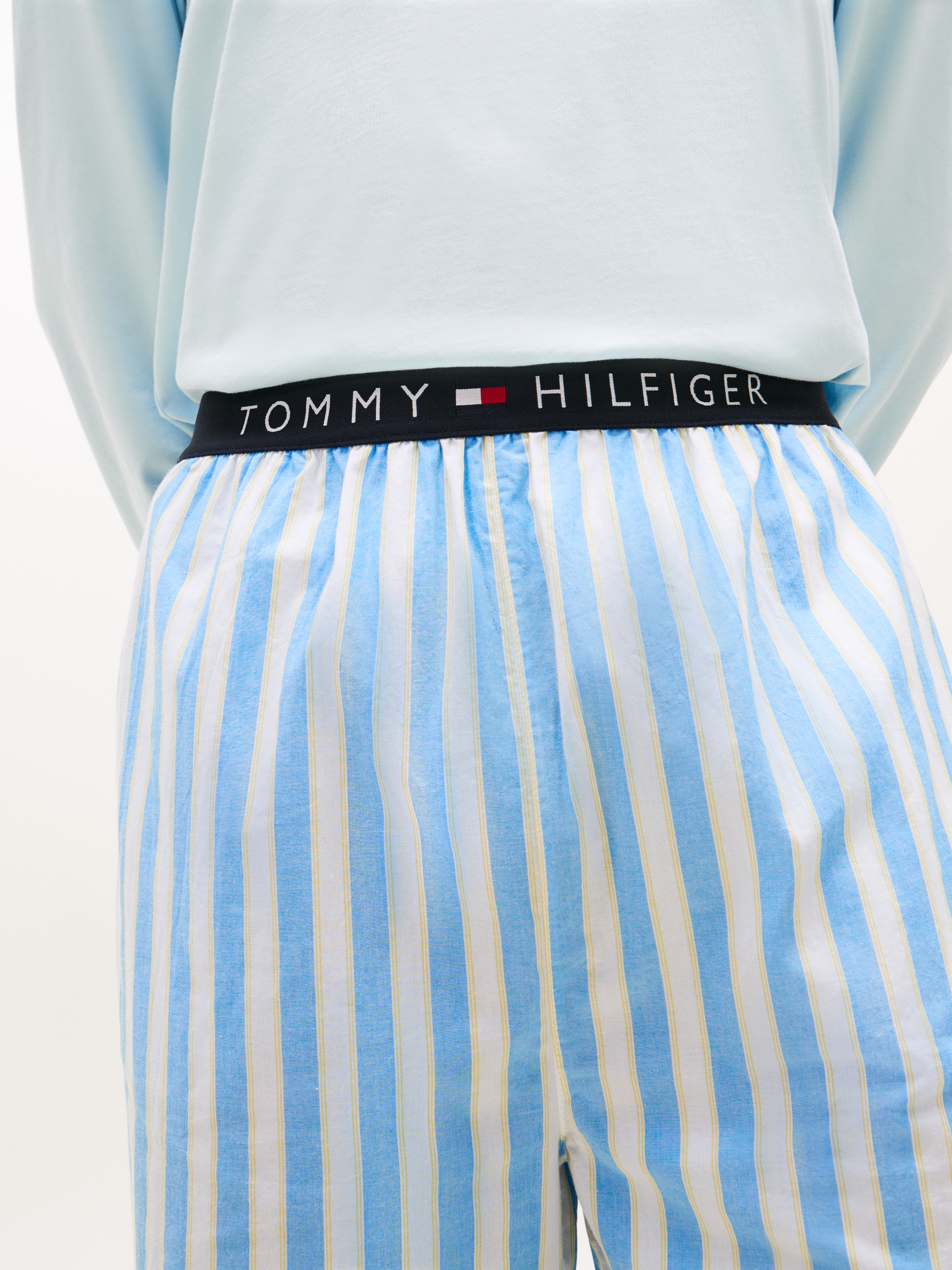 Tommy Hilfiger Underwear Pyjama »LS WOVEN Pyjama SET PRINT« 2 mit Rundhals, Hose kariert, mit elastischem Bund