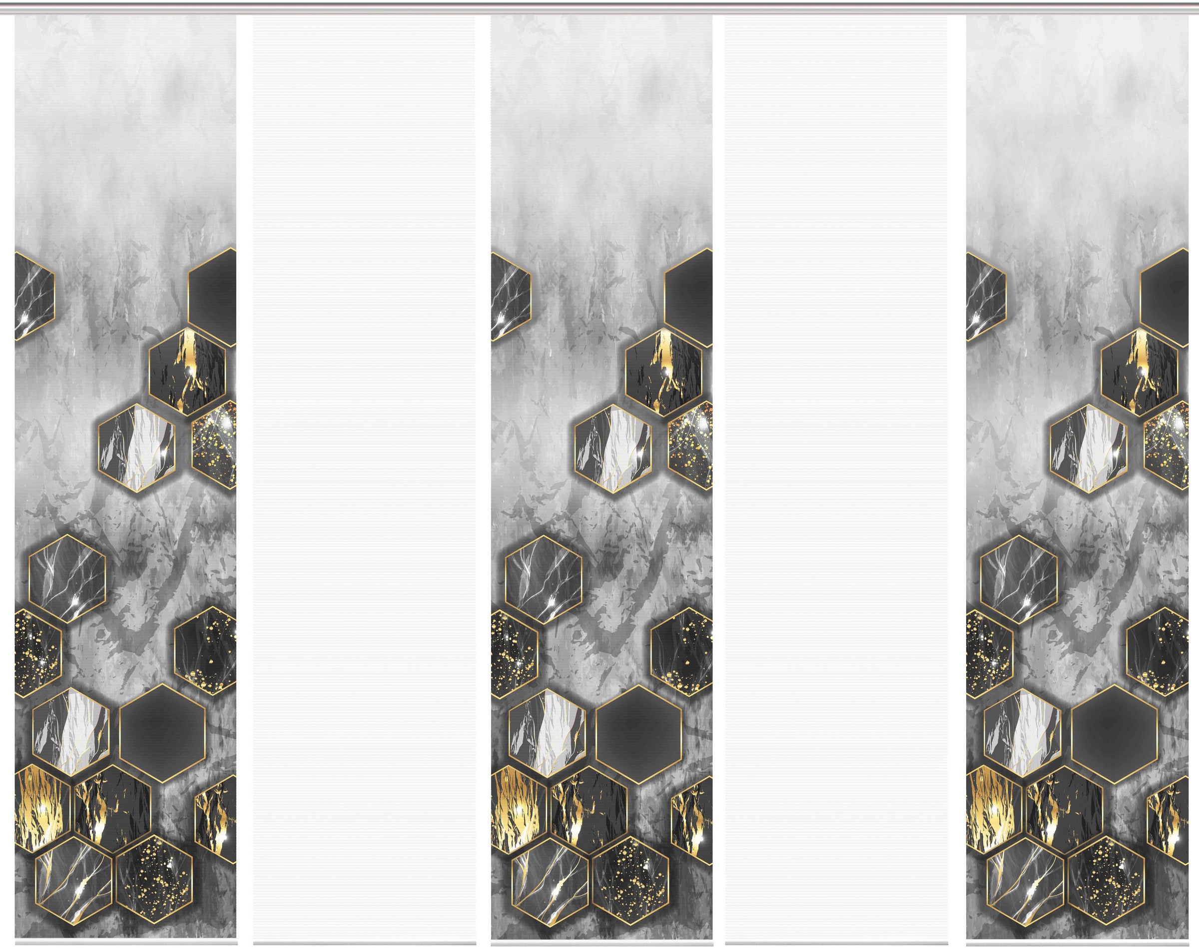 Thumbnail - Vision S Schiebegardine "LAYON 5er SET" Paneelwagen 5 Stk. tlg. Schiebevorhang Digidruck 5er Set LAYON