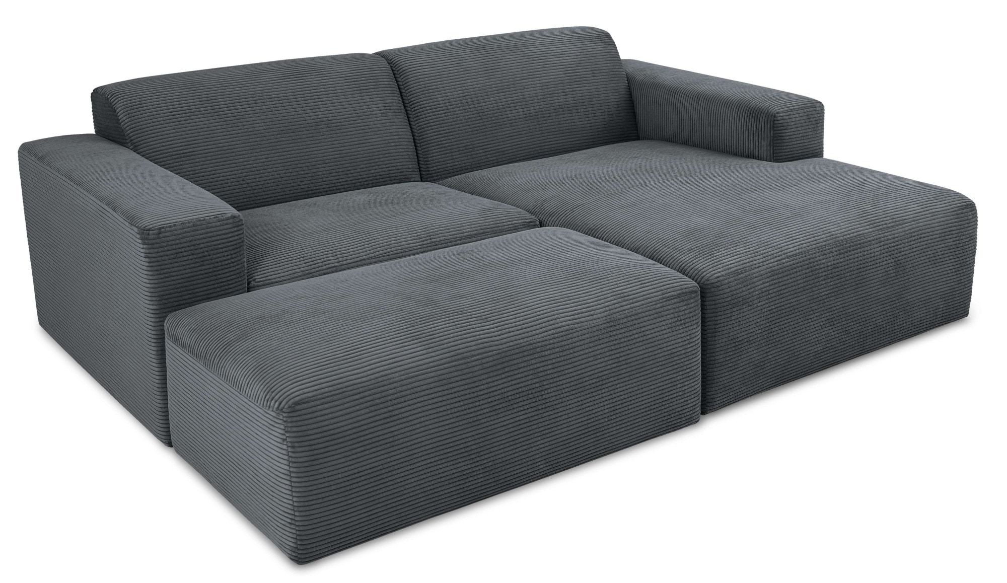 INOSIGN Ecksofa »Koa,228cm, L-Form, Modulsofa, Webstoff, Cord«, Designsofa, Set, Hocker inklusive, weicher Lounge-Sitzkomfort