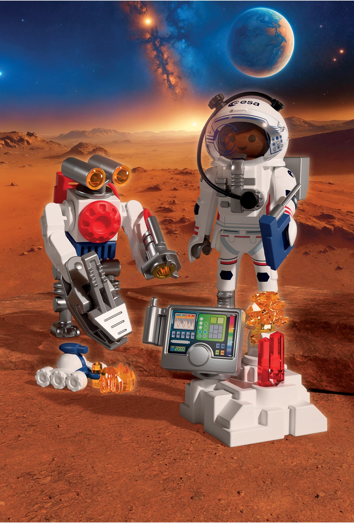 Playmobil® Konstruktions-Spielset »ESA: Astronaut mit Roboter (72014), City Action«