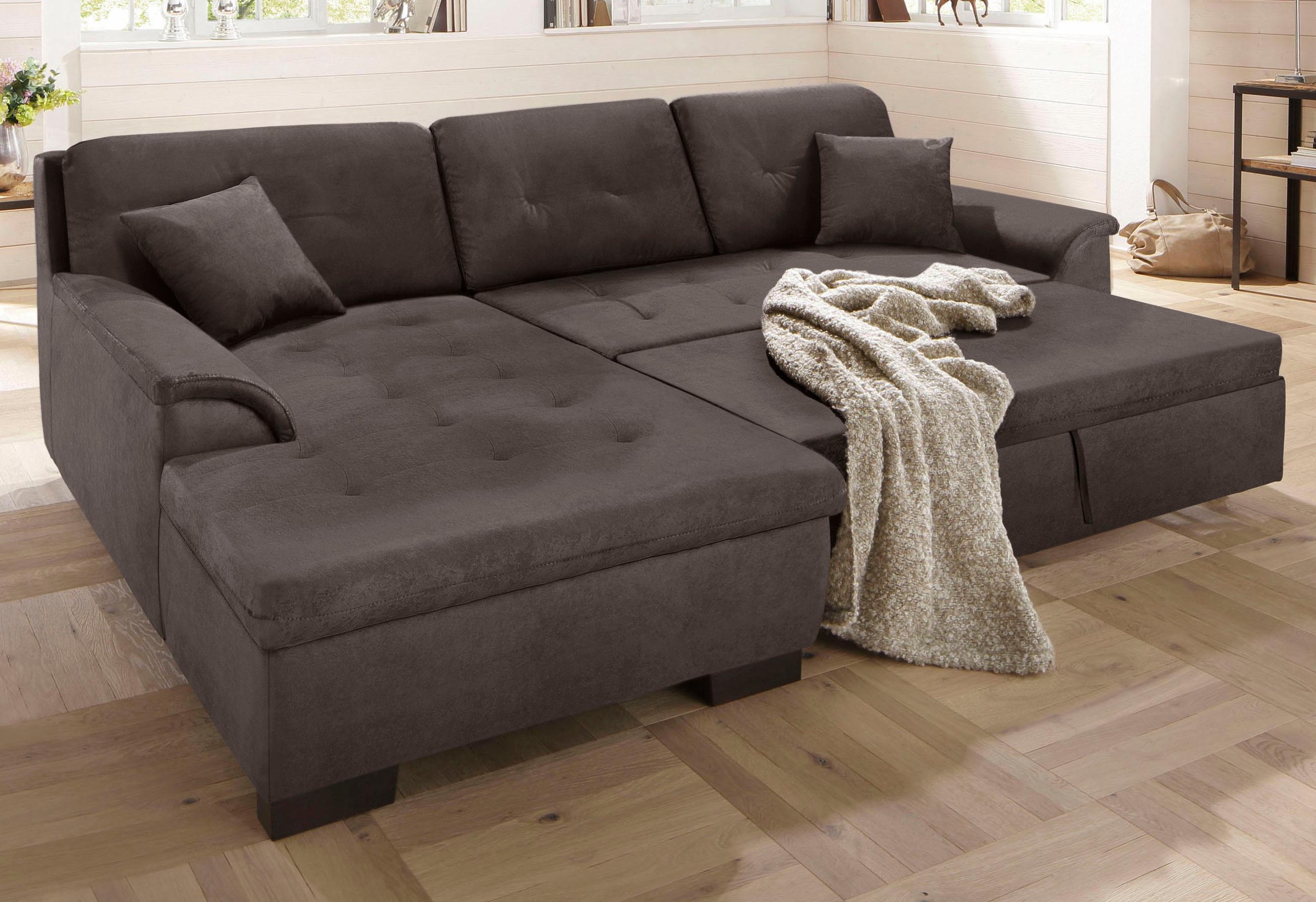 Home affaire Ecksofa "Bergen zeitlos & elegant, Breite 267cm, L-Form" wahlw günstig online kaufen