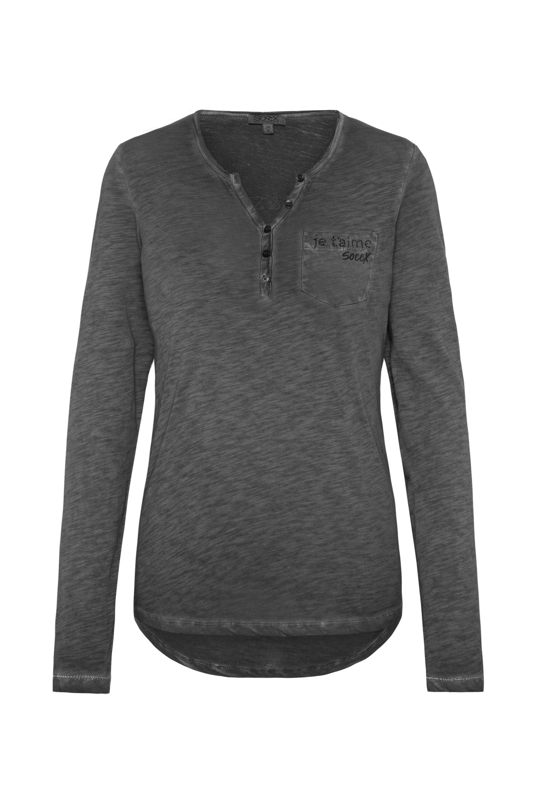 SOCCX Langarmshirt mit Brusttasche günstig online kaufen