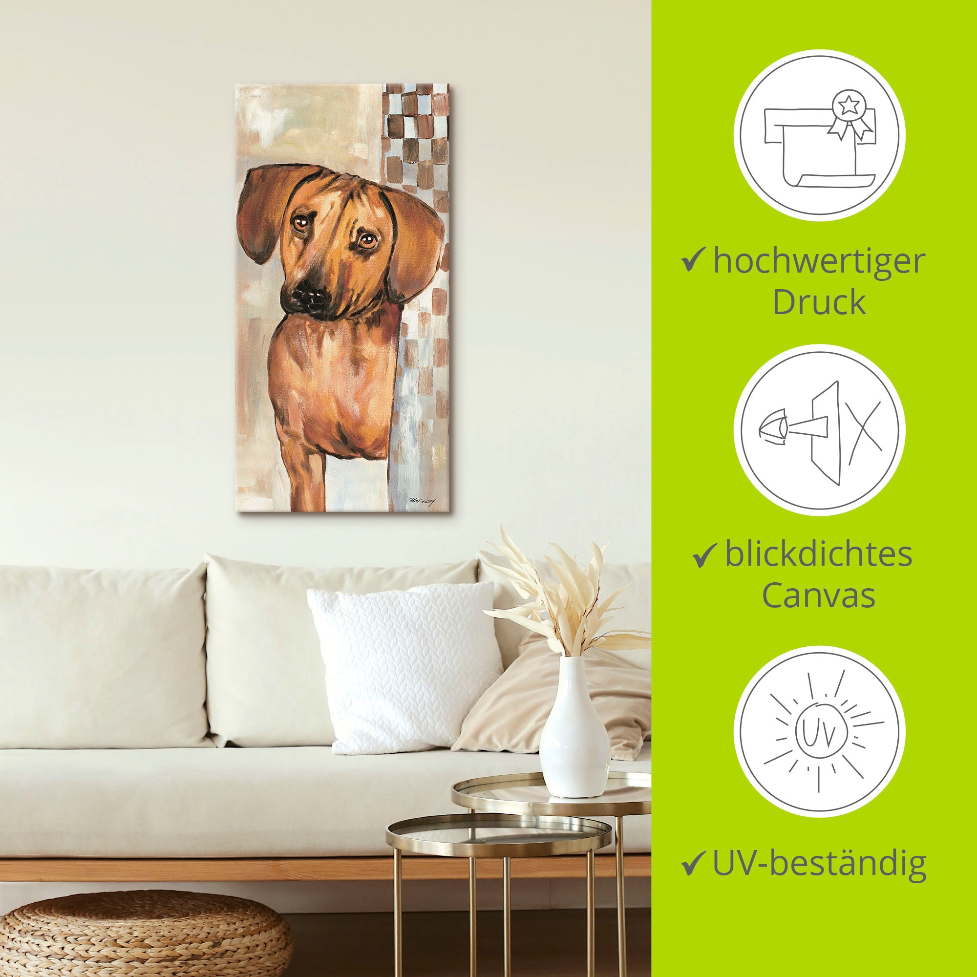 Artland Leinwandbild »Hund«, Haustiere, (1 St.), auf Keilrahmen gespannt