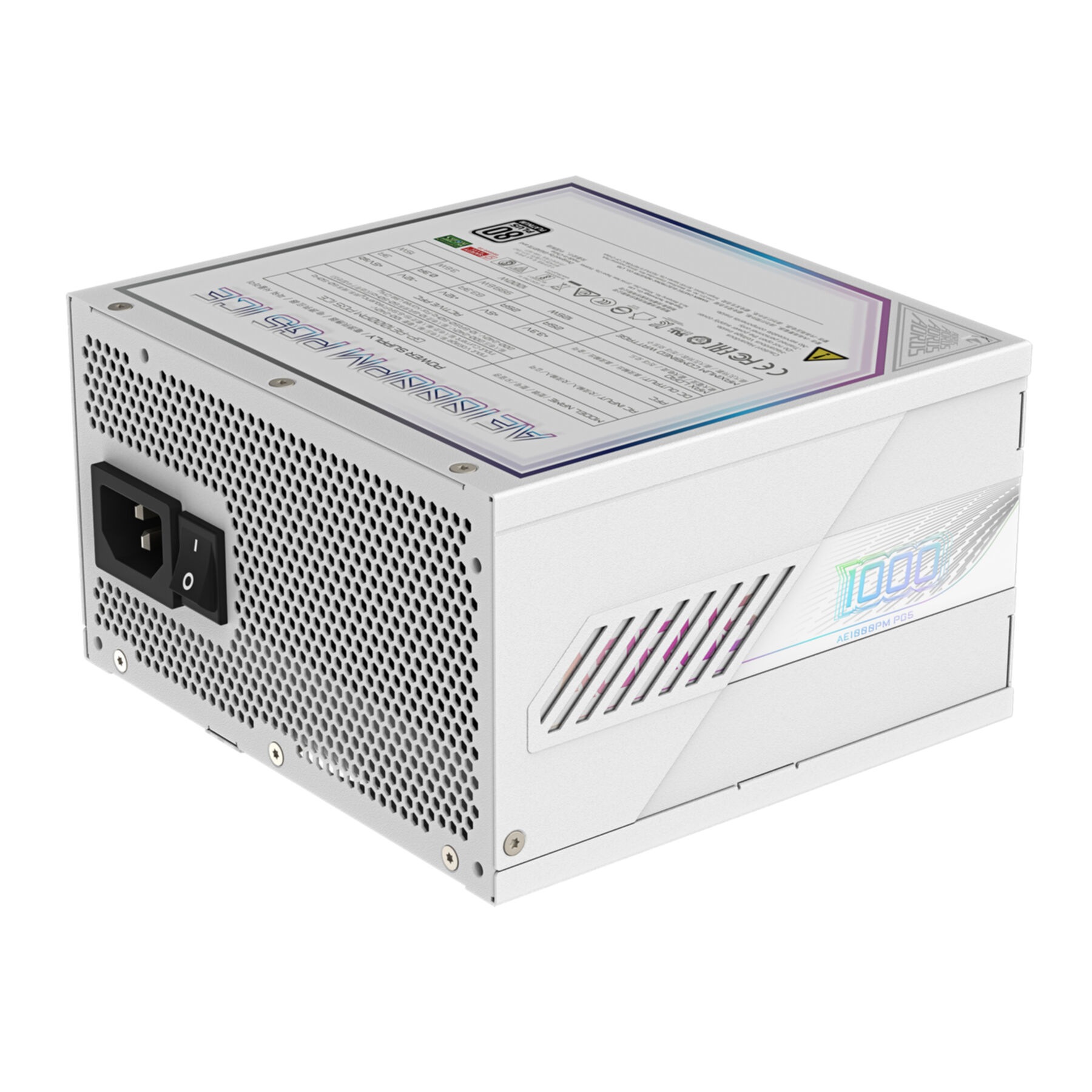 Gigabyte Netzteil »AORUS ELITE P1000W ICE Netzteil - PCIe 5.0, 80 PLUS Platinum, Vollmodu«