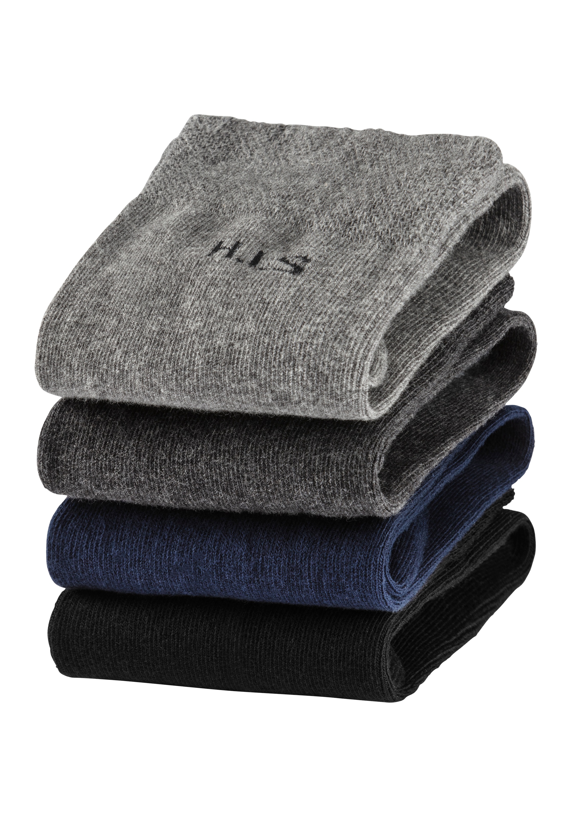 H.I.S Socken Packung, 4 Stk. tlg. mit druckfreiem Bündchen günstig online kaufen