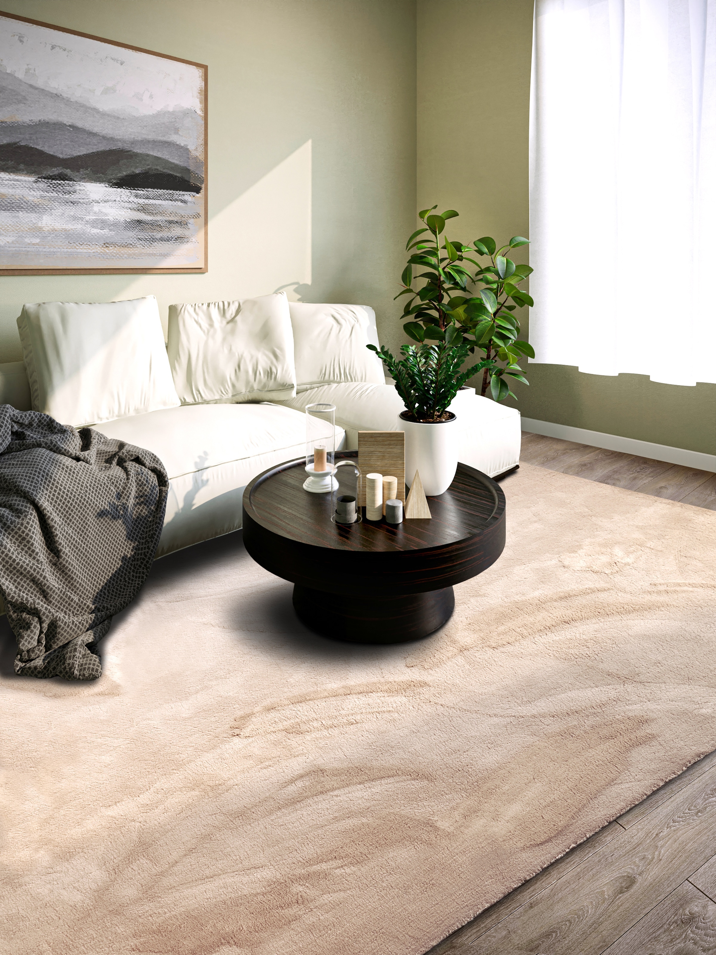 Villeroy & Boch Teppich »Leon«, rechteckig, 15 mm Höhe, Langflor, Shaggy, uni, flauschig weich, glänzend, Kaninchenfell Haptik