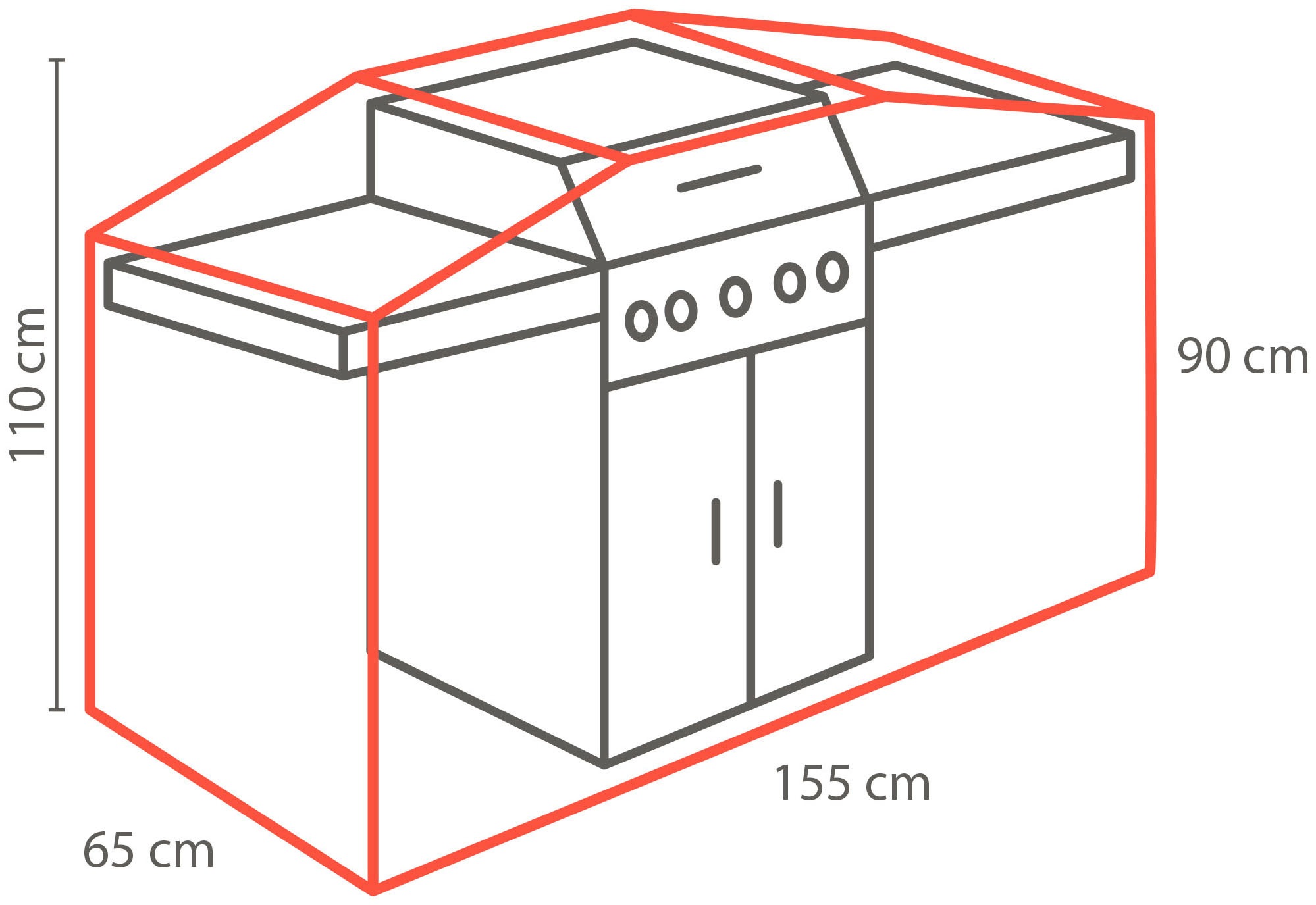 winza outdoor covers Grill-Schutzhülle »Outdoor Cover«, wasserdicht, UV beständig, 100 % recycelbar, 155x65x110 cm